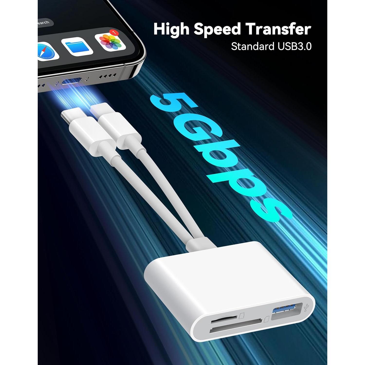 Lector de Tarjetas SD Nzeplou CL4LiteB USB-C y Lightning