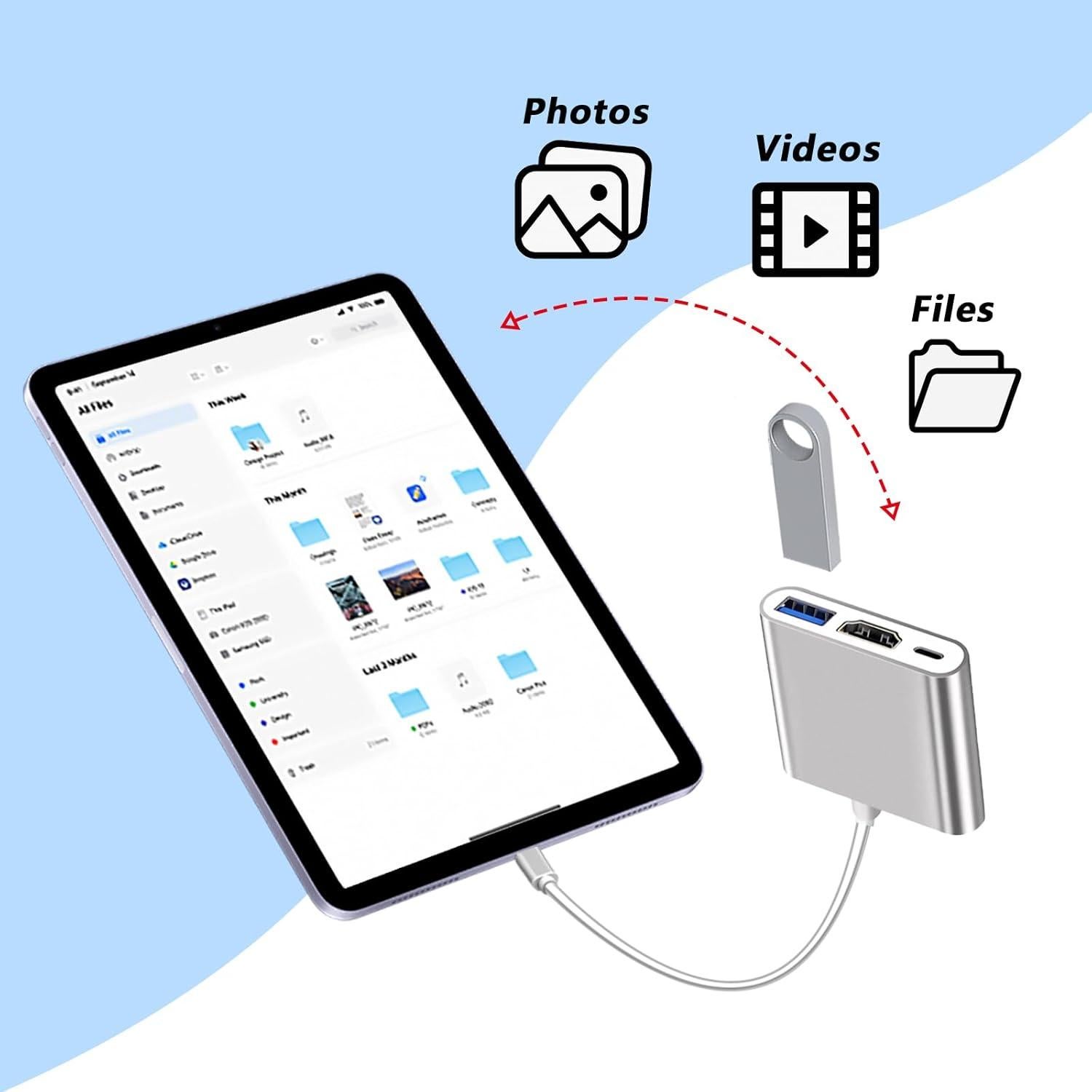 Hub USB-C a HDMI 3 en 1 VGE 4K 100W Plata