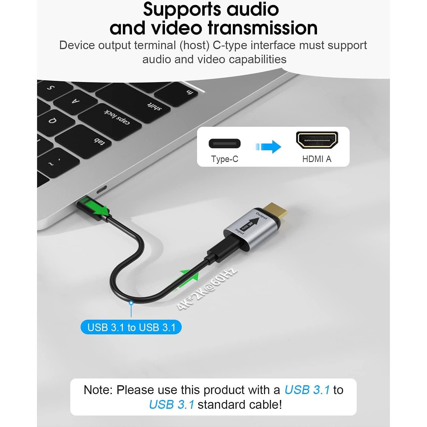 Adaptador USB C a HDMI ELUTENG 4K 60Hz Unidireccional
