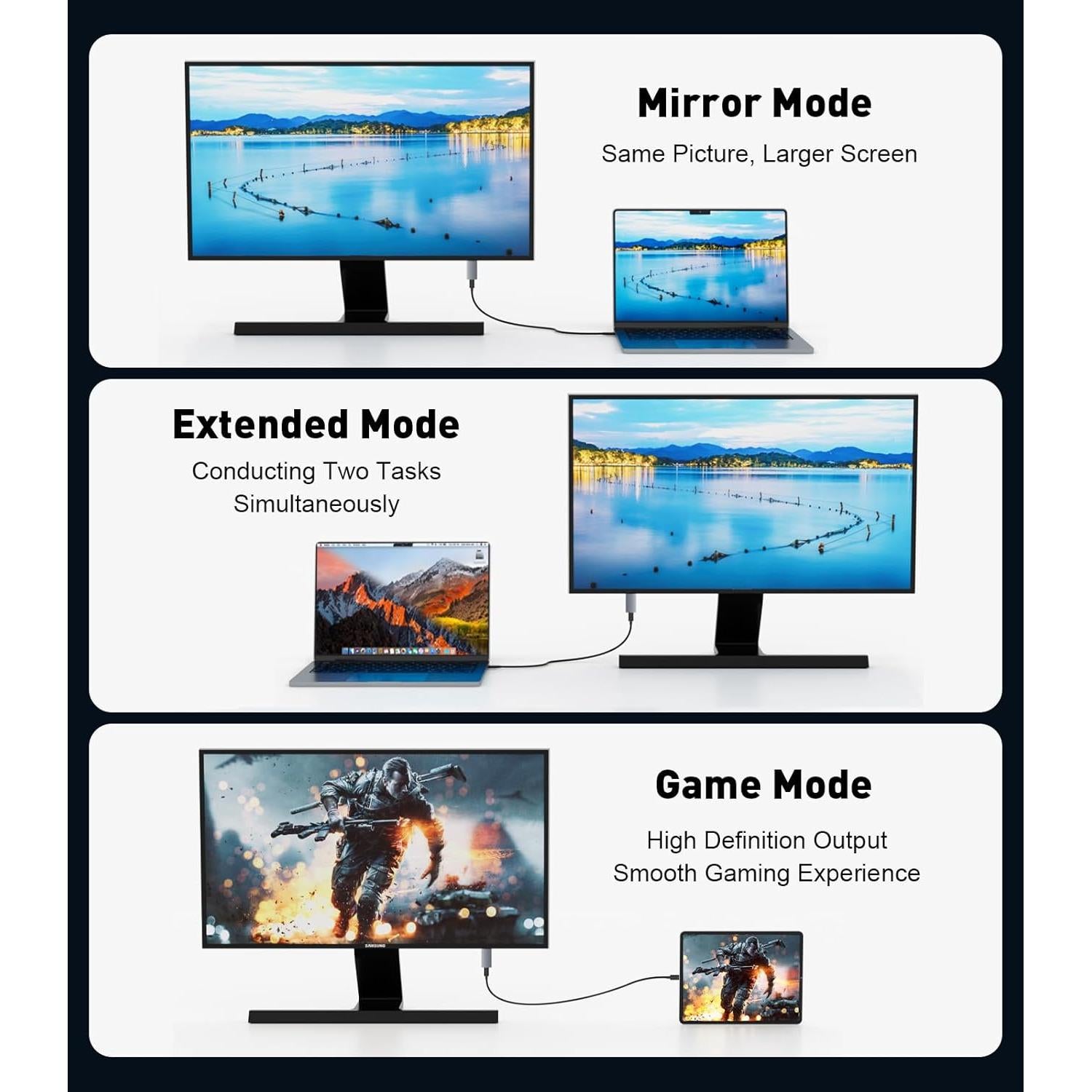 Adaptador USB C hembra a HDMI macho Reborn 4K 30Hz