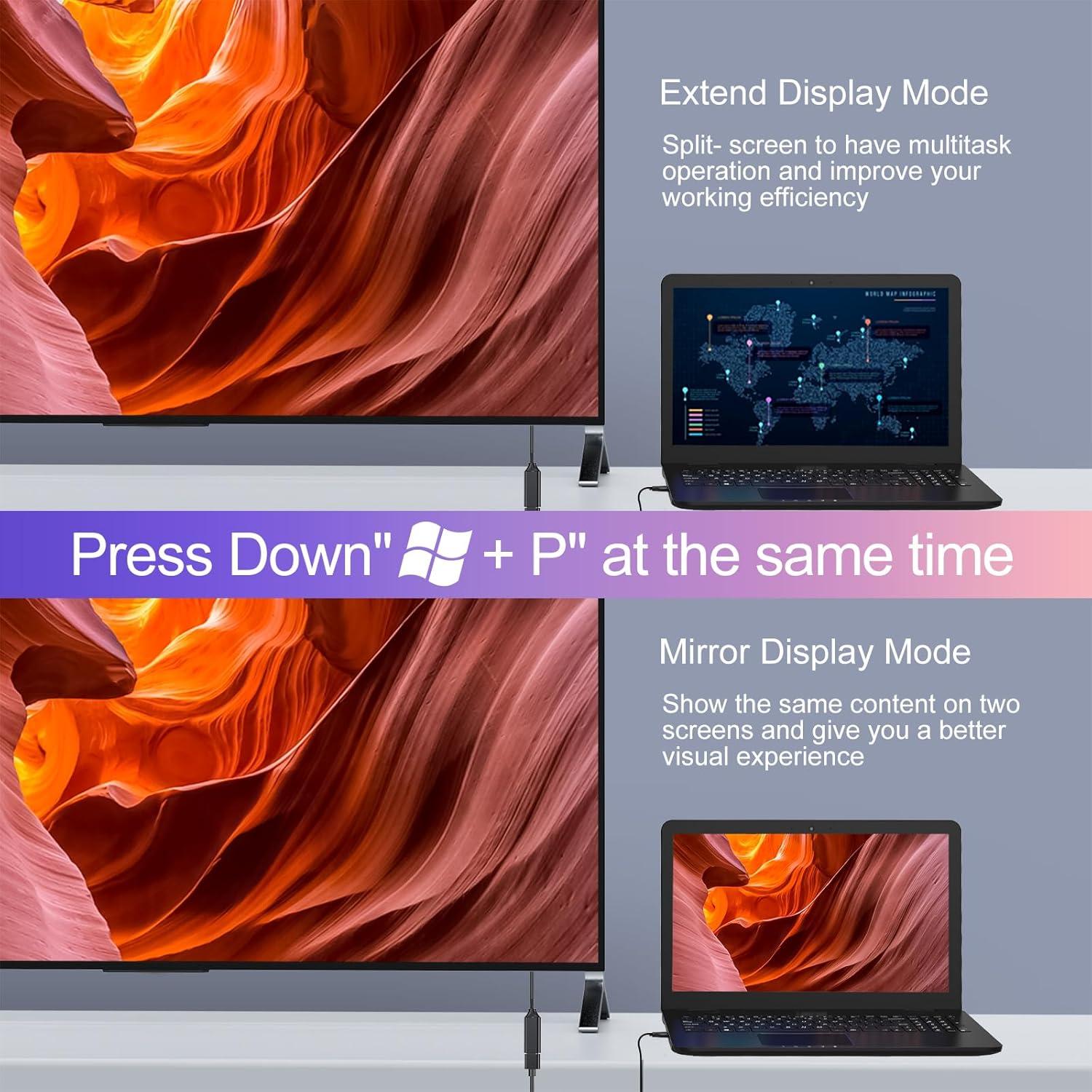 Adaptador USB C a HDMI 4K RayCue - Compatible con Mac y Samsung