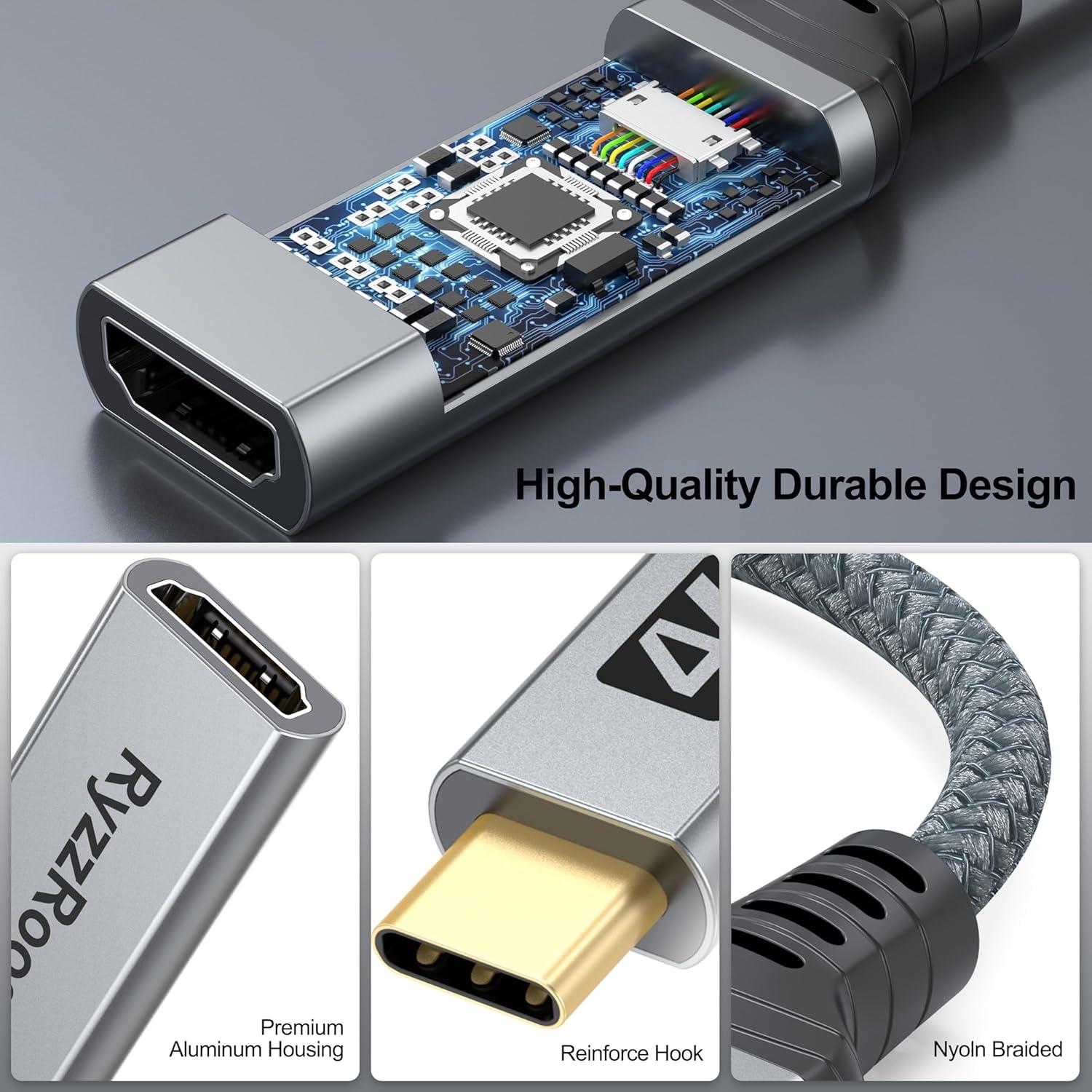 Adaptador USB C a HDMI 4K RyzzRooa - Paquete de 10 Unidades