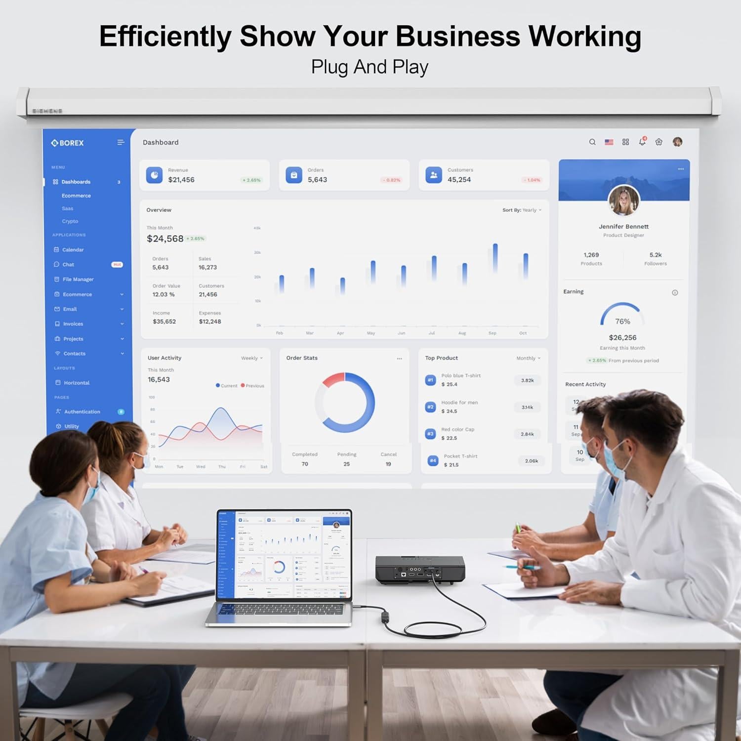 Adaptador USB C a HDMI 4K RyzzRooa - Paquete de 10 Unidades