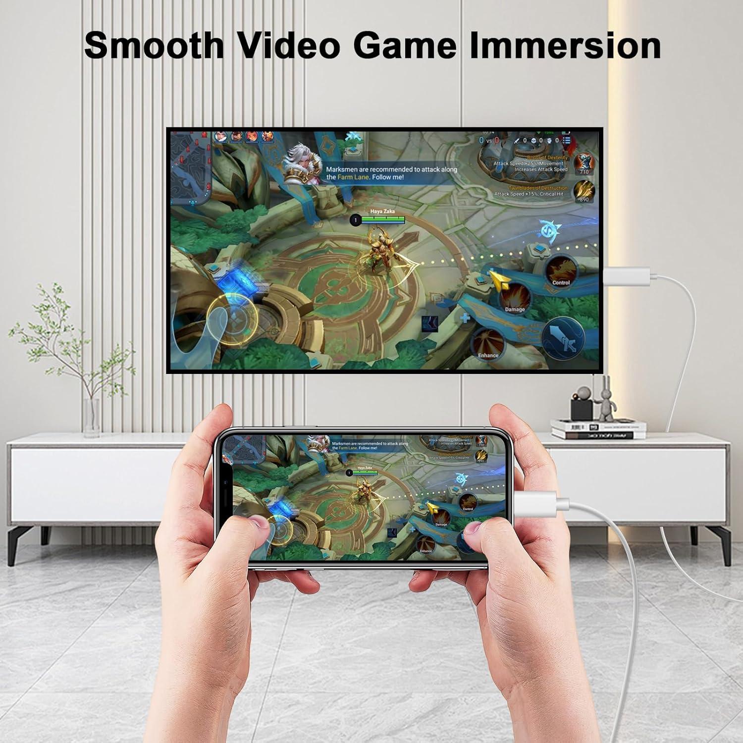 Adaptador USB C a HDMI 4K para iPhone 17 16 15 - 1.8m