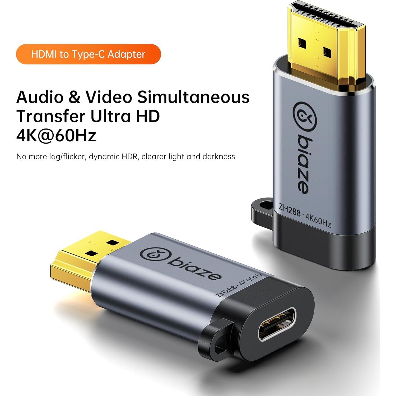 Adaptador USB-C a HDMI Biaze ZH288 4K 60Hz Plug and Play