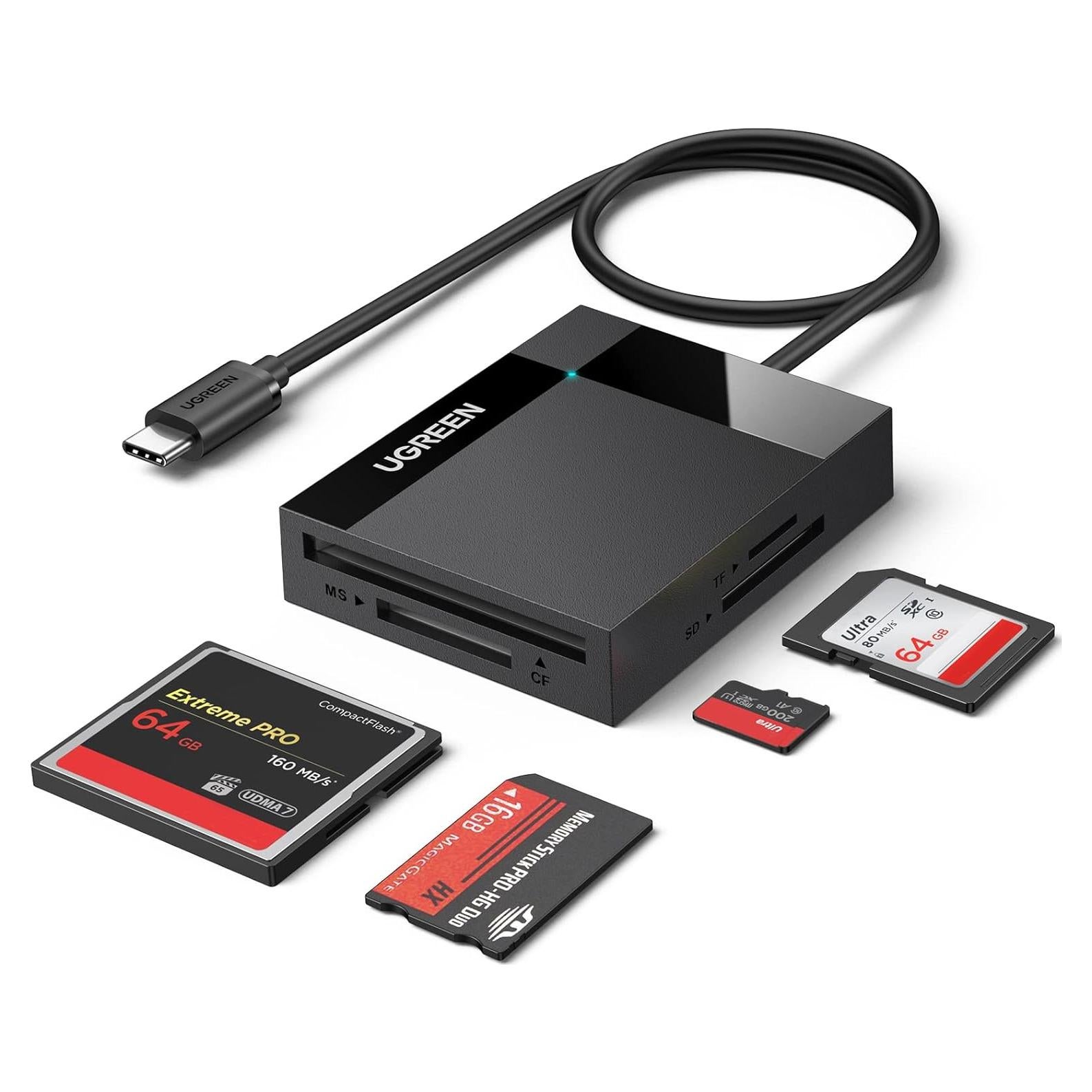 Lector de Tarjetas SD USB C UGREEN 4-en-1 para iPhone 15