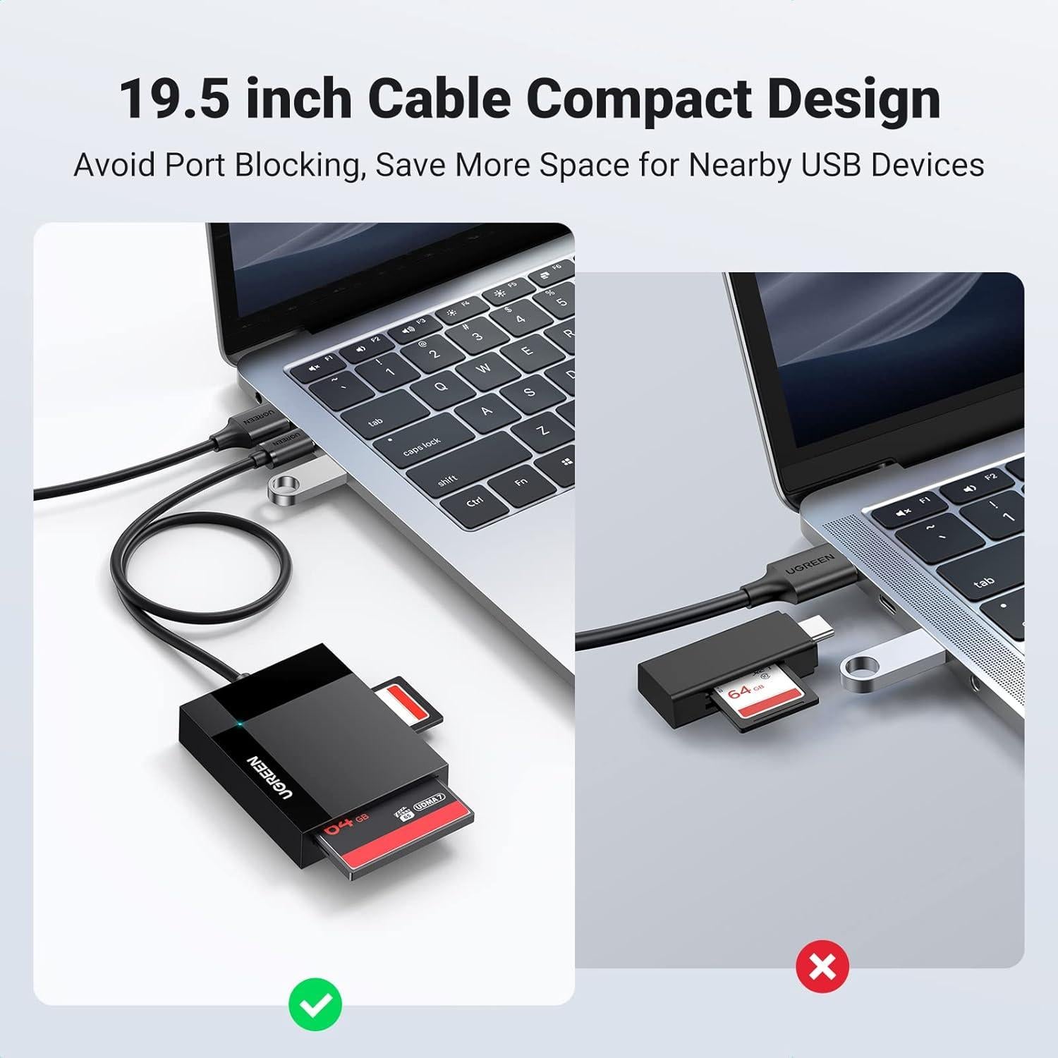 Lector de Tarjetas SD USB C UGREEN 4-en-1 para iPhone 15