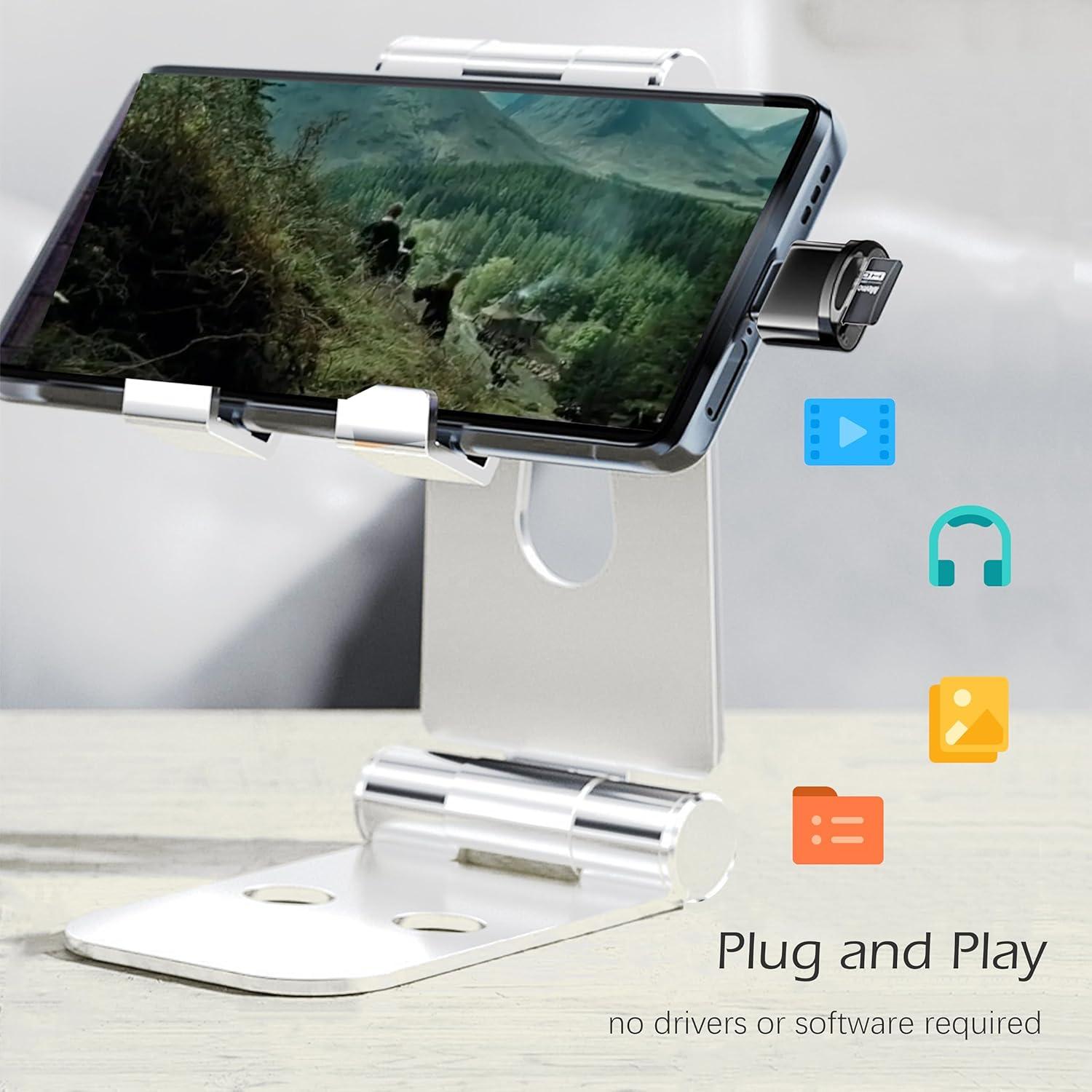 Lector de Tarjeta Micro SD USB-C Wansurs Mini Metal Negro