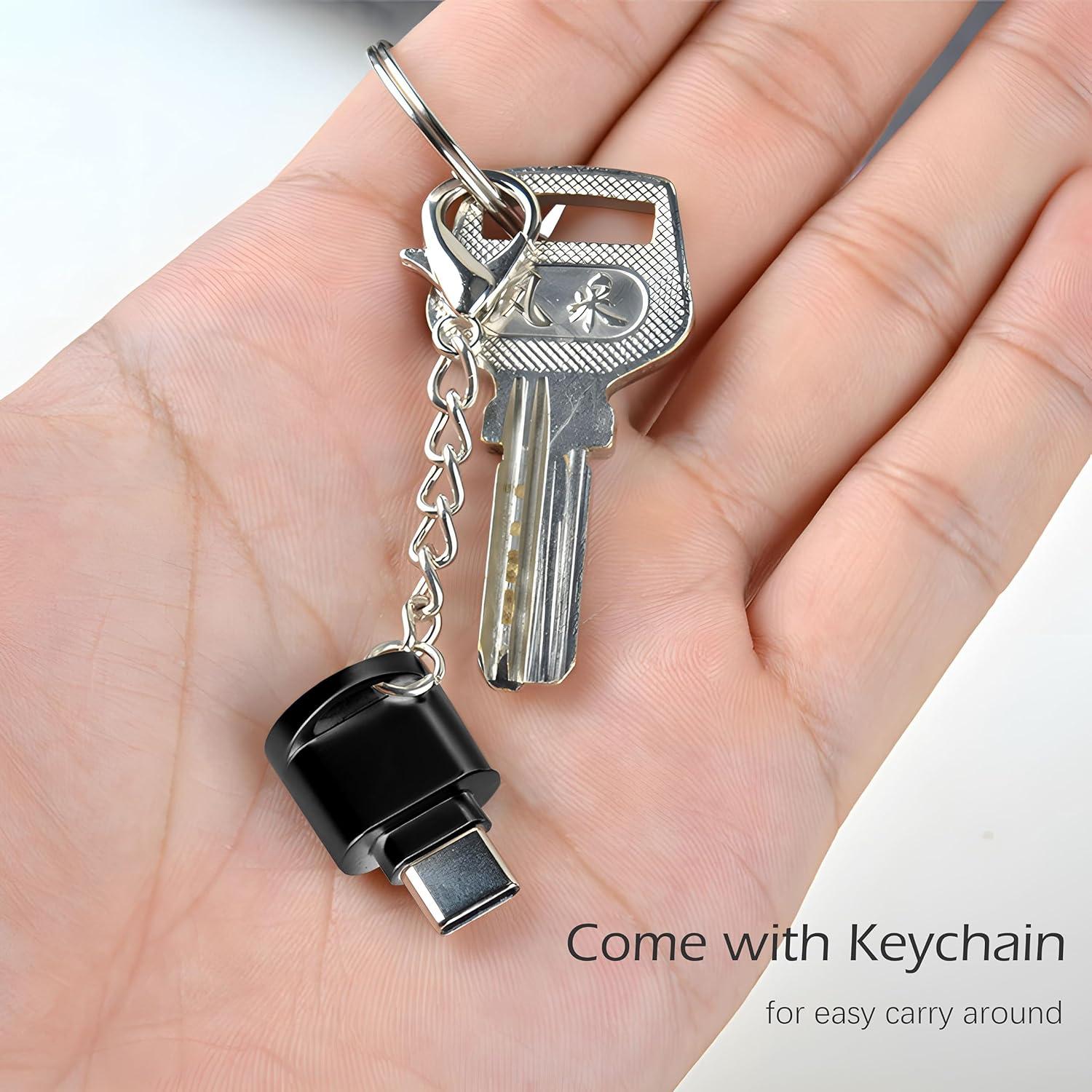 Lector de Tarjeta Micro SD USB-C Wansurs Mini Metal Negro