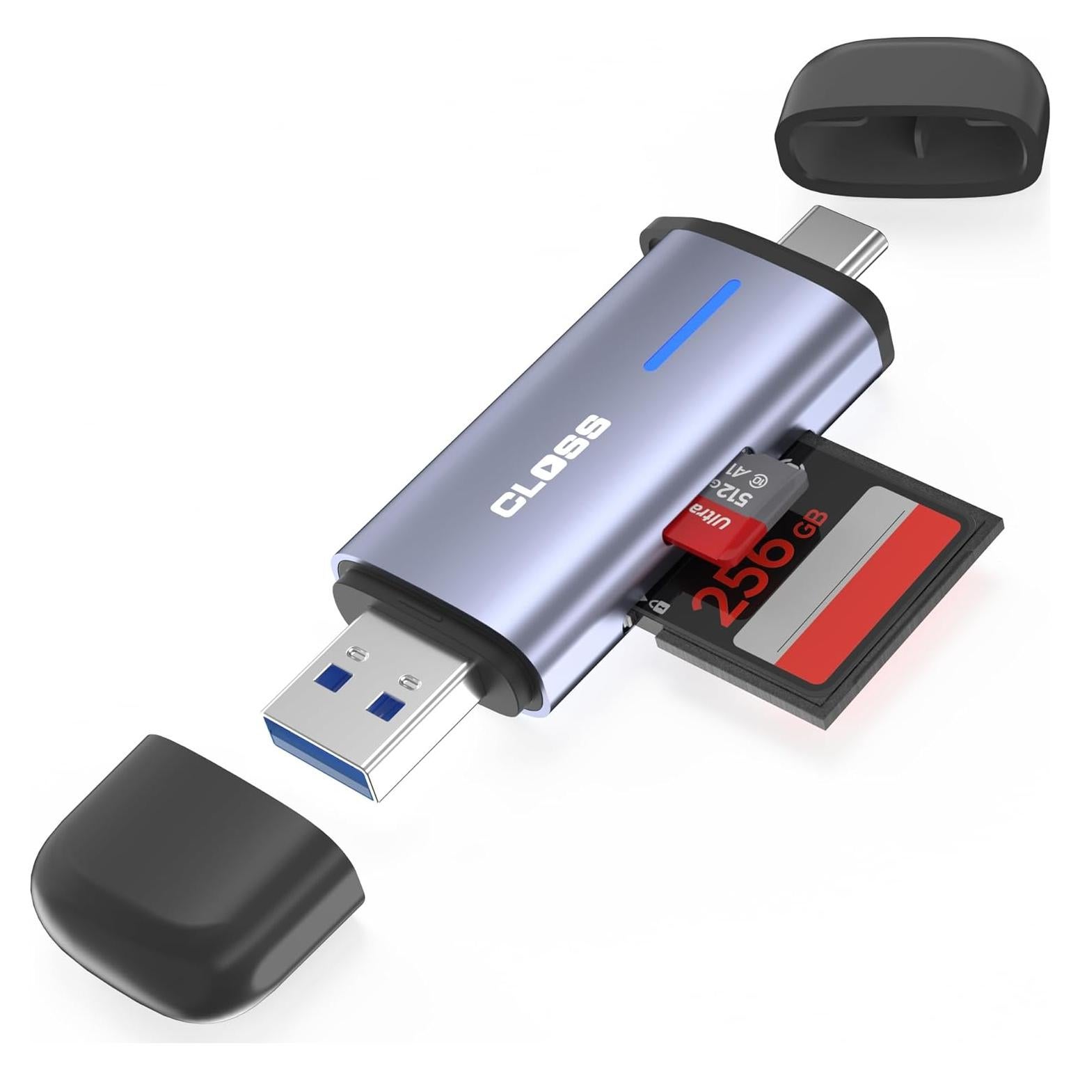 Lector de Tarjetas SD USB 3.0 Closs HA-423 Dual Tipo-C y USB-A