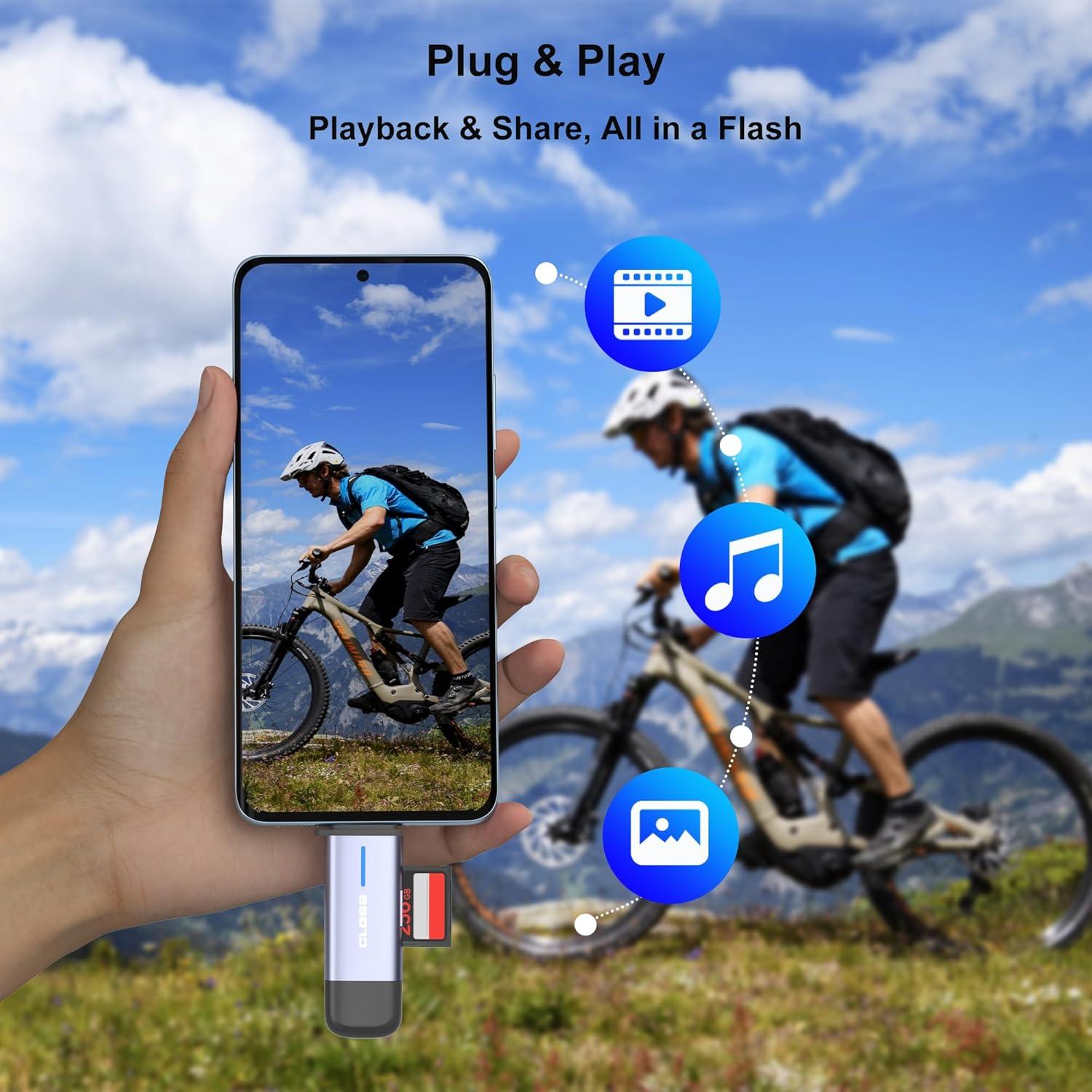 Lector de Tarjetas SD USB 3.0 Closs HA-423 Dual Tipo-C y USB-A