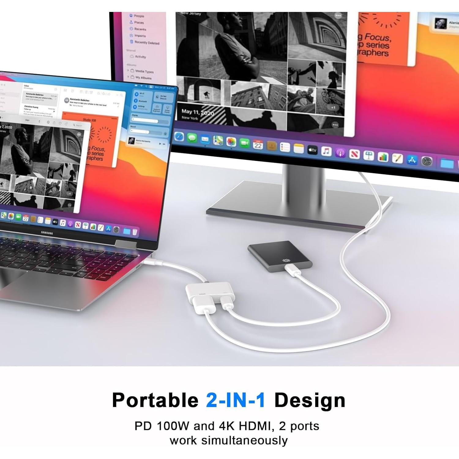 Adaptador USB C a HDMI 4K Kassdin para iPhone 17/16/15