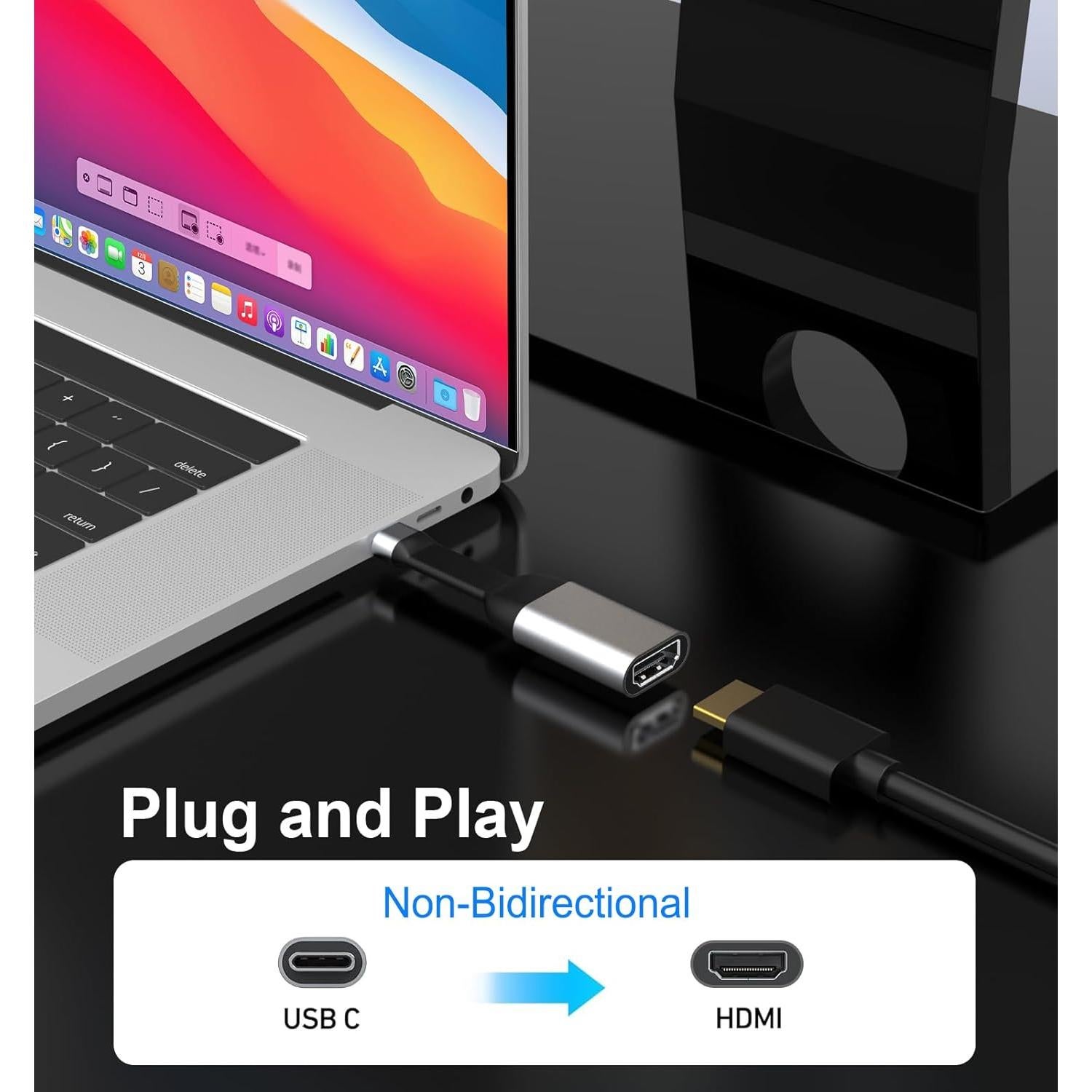 Adaptador USB-C a HDMI 4K 60Hz SKUYA para iPhone y MacBook