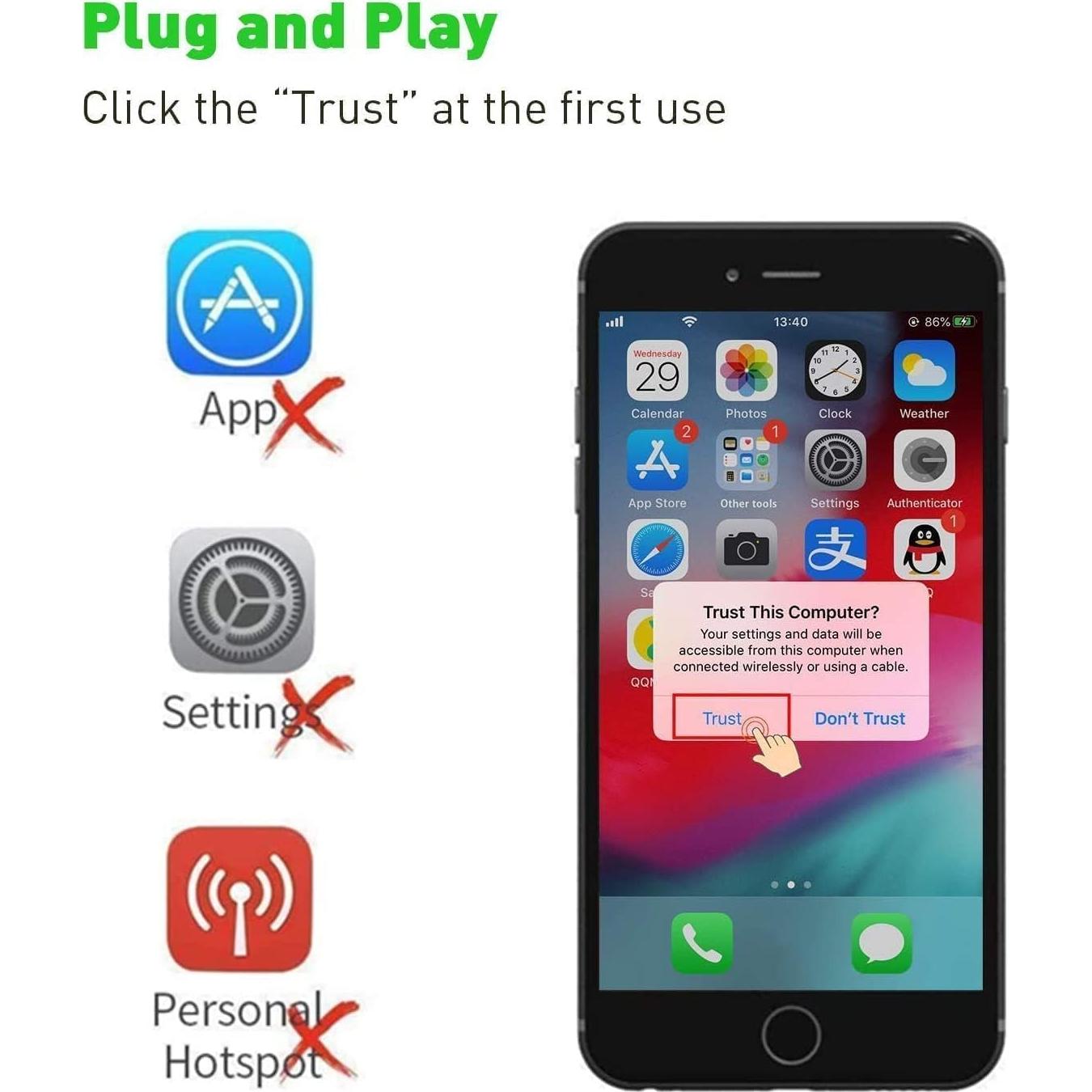 Adaptador Digital AV USB C a HDMI Belcompany 1080P para iPhone