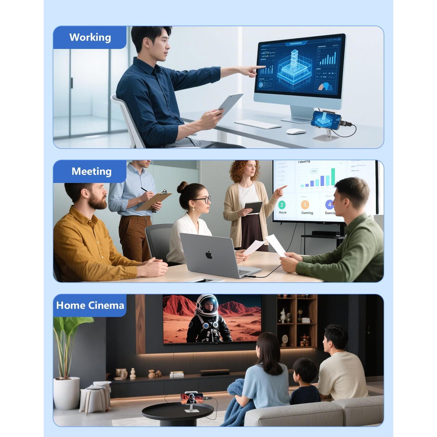 Adaptador USB C a HDMI 4K 60Hz Quanlex para iPhone 15/16