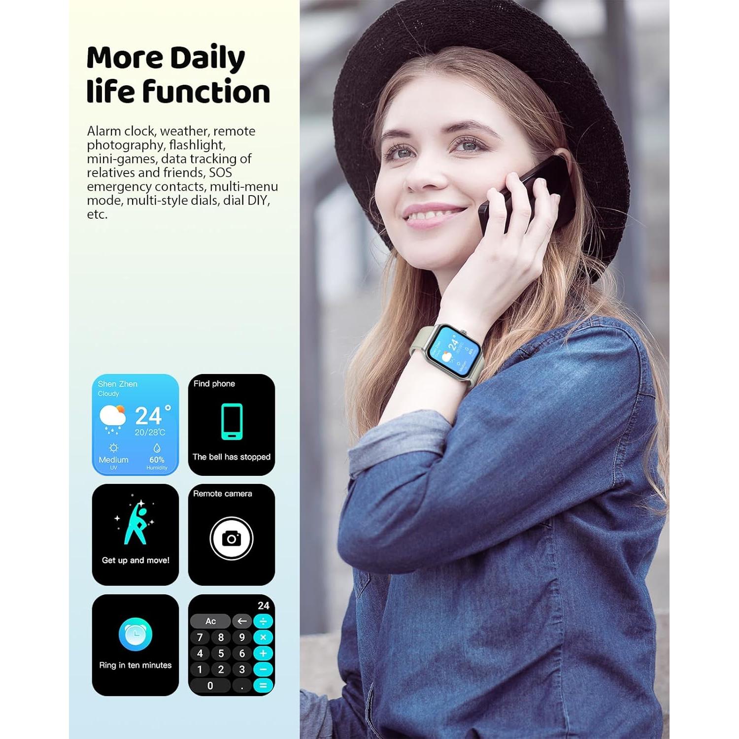 Reloj Inteligente SOUYIE 1.91" HD Monitoreo Salud Mujer