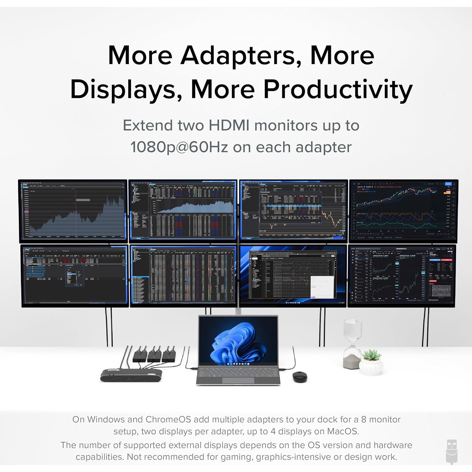 Adaptador Doble Monitor Plugable UGA-HDMI-2S USB-C a HDMI