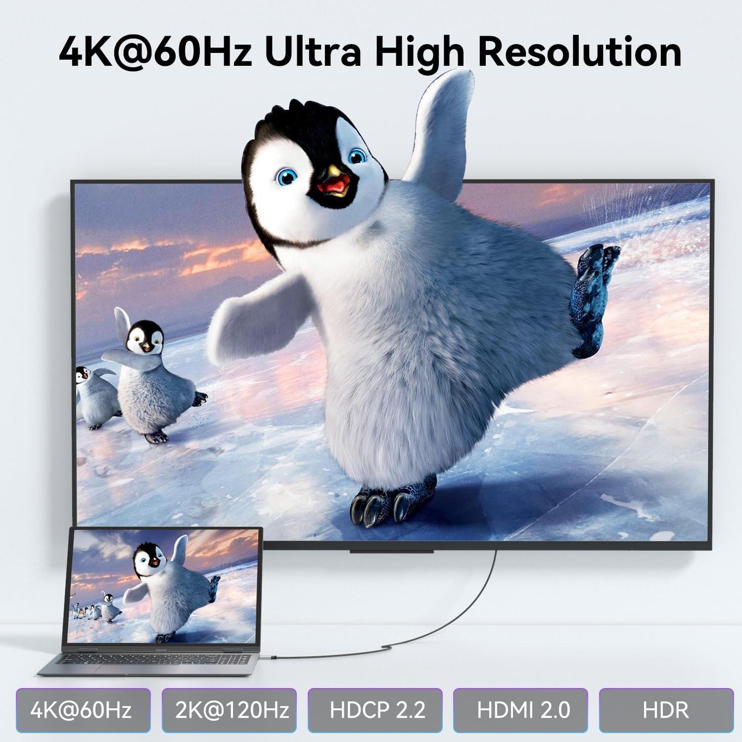 Cable HDMI a USB-C 1.83m BENFEI 4K@60Hz para PS5, Switch