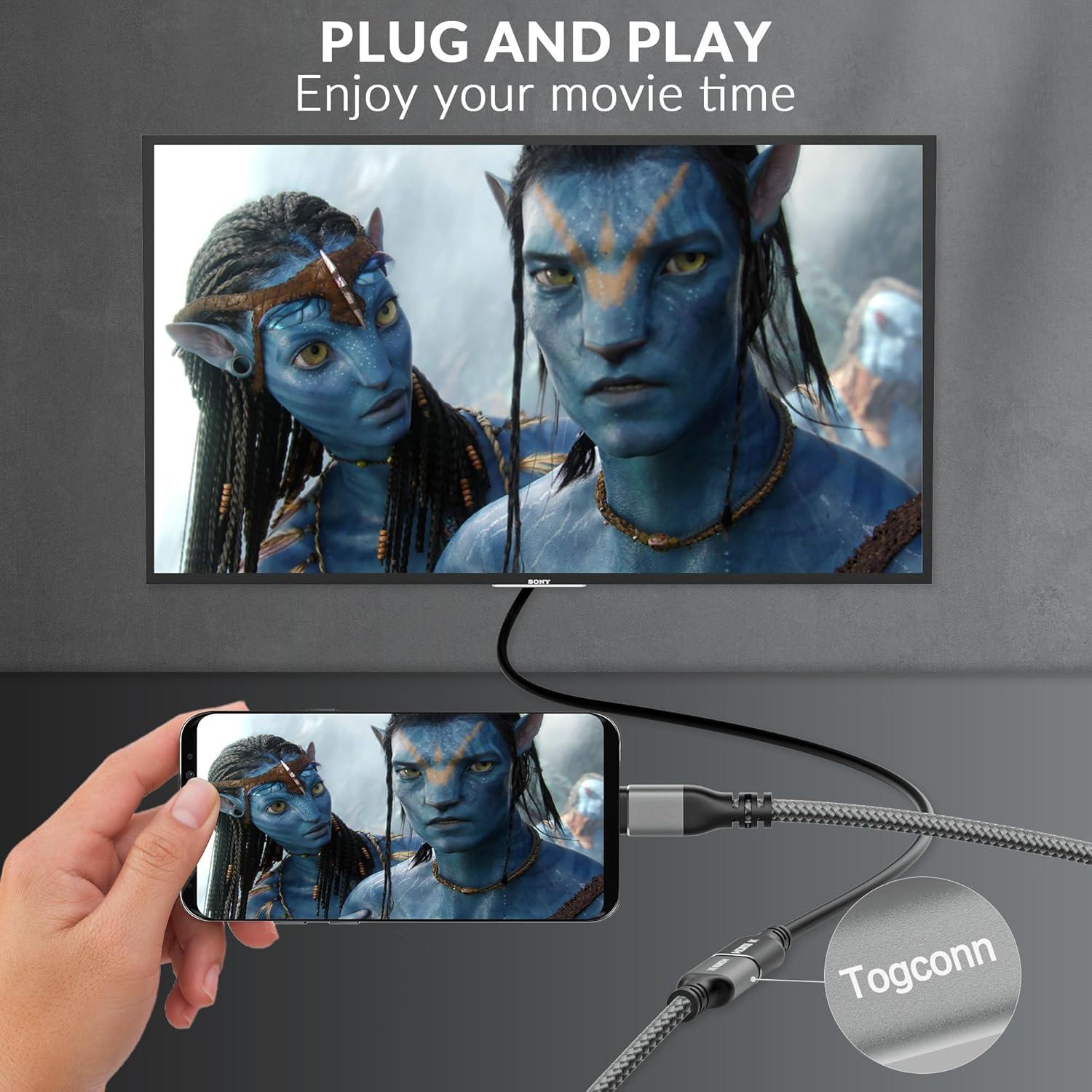 Adaptador USB C a HDMI 8K Togconn 0.18m Compatible iPhone 15