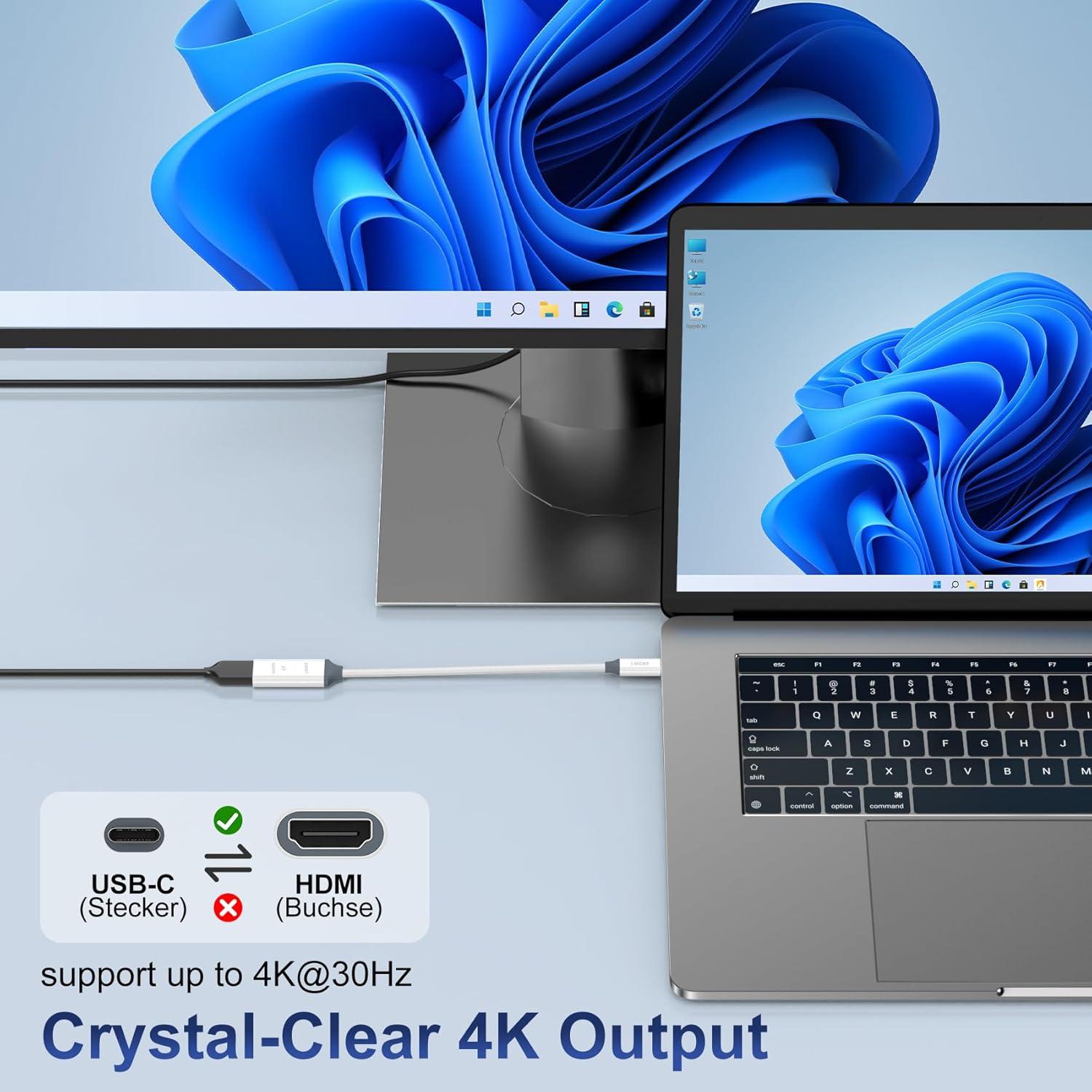 Adaptador USB-C a HDMI 4K Lmgke - Compatible con Thunderbolt 3/4