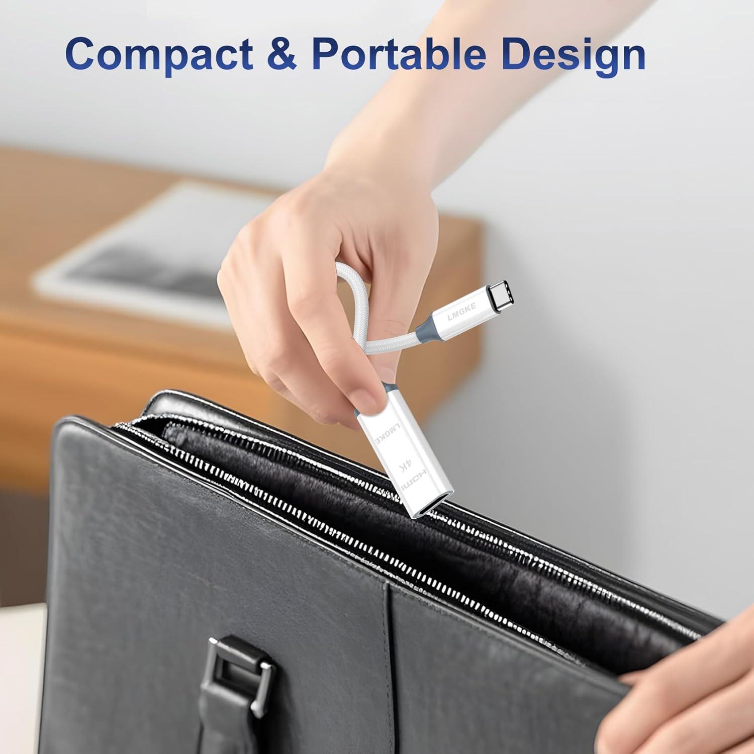 Adaptador USB-C a HDMI 4K Lmgke - Compatible con Thunderbolt 3/4