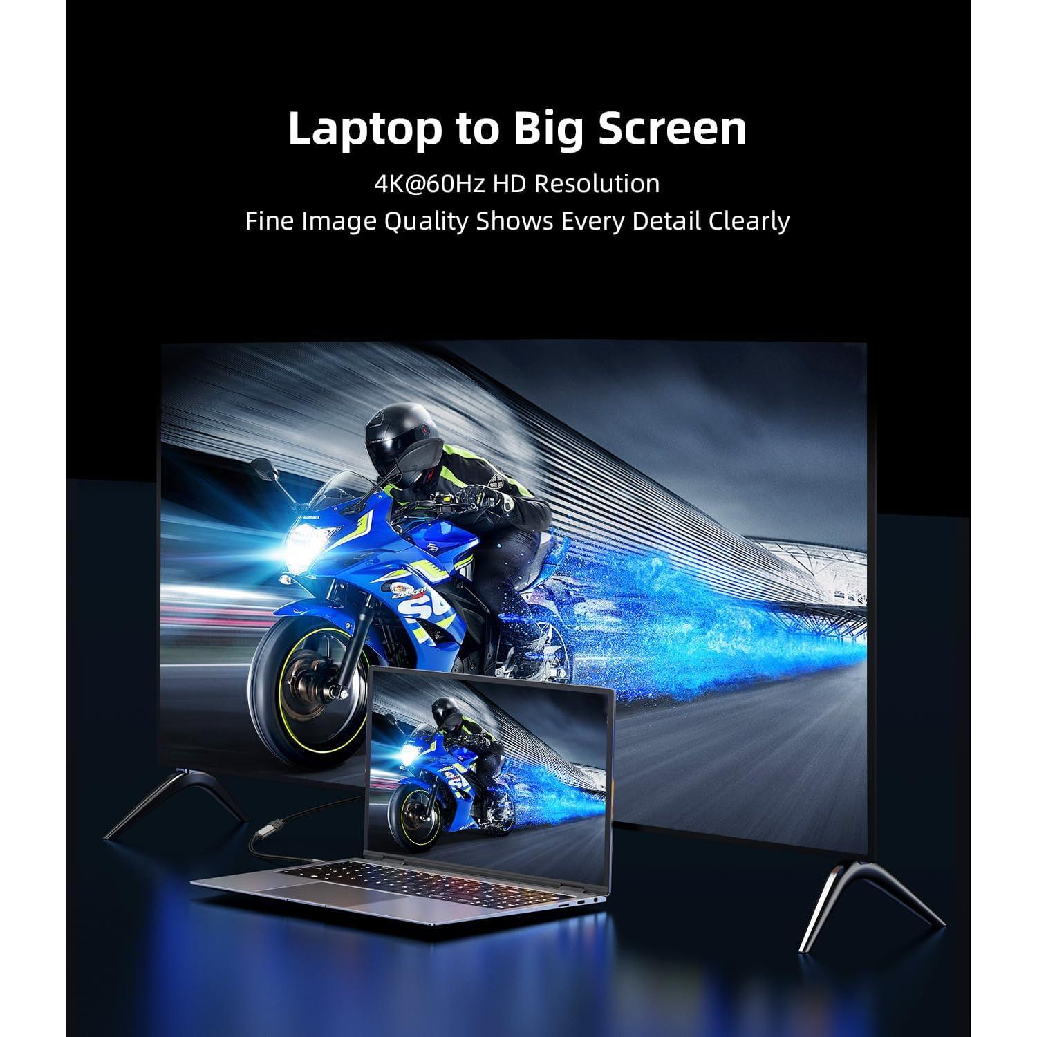 Adaptador USB C a HDMI 4K 60Hz Cunyu para MacBook y Samsung