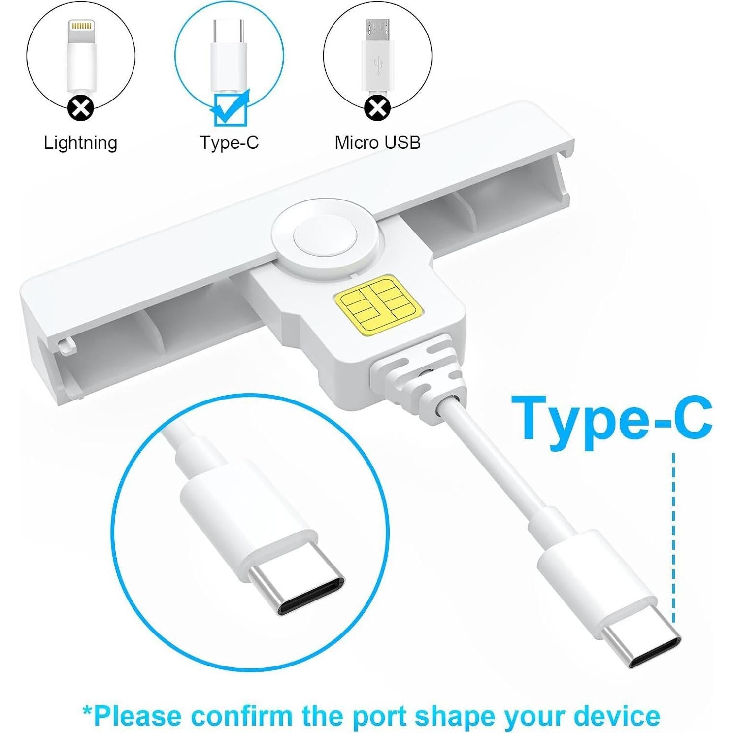 Lector de Tarjetas CAC USB C Rocketek Plegable 18g