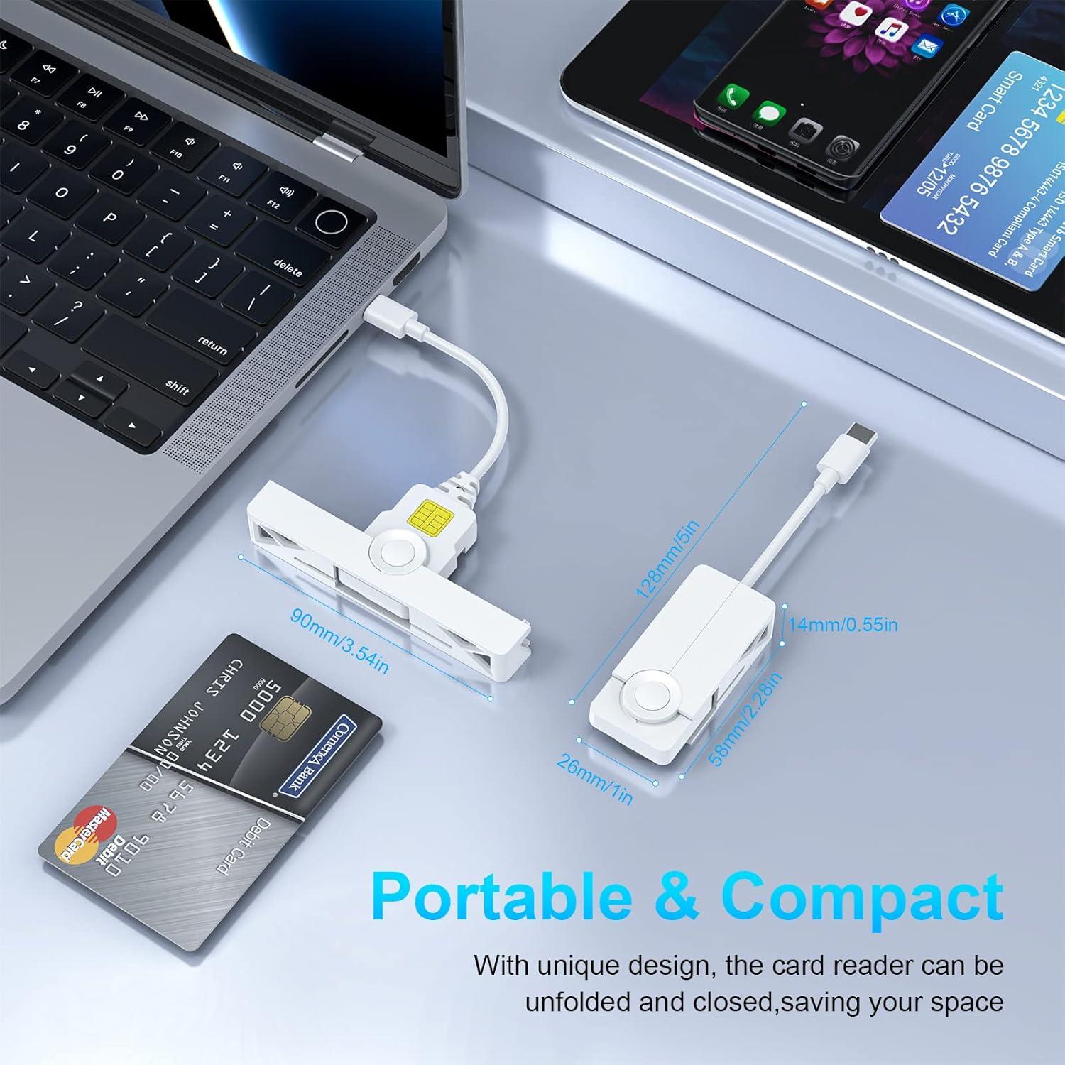 Lector de Tarjetas CAC USB C Rocketek Plegable 18g
