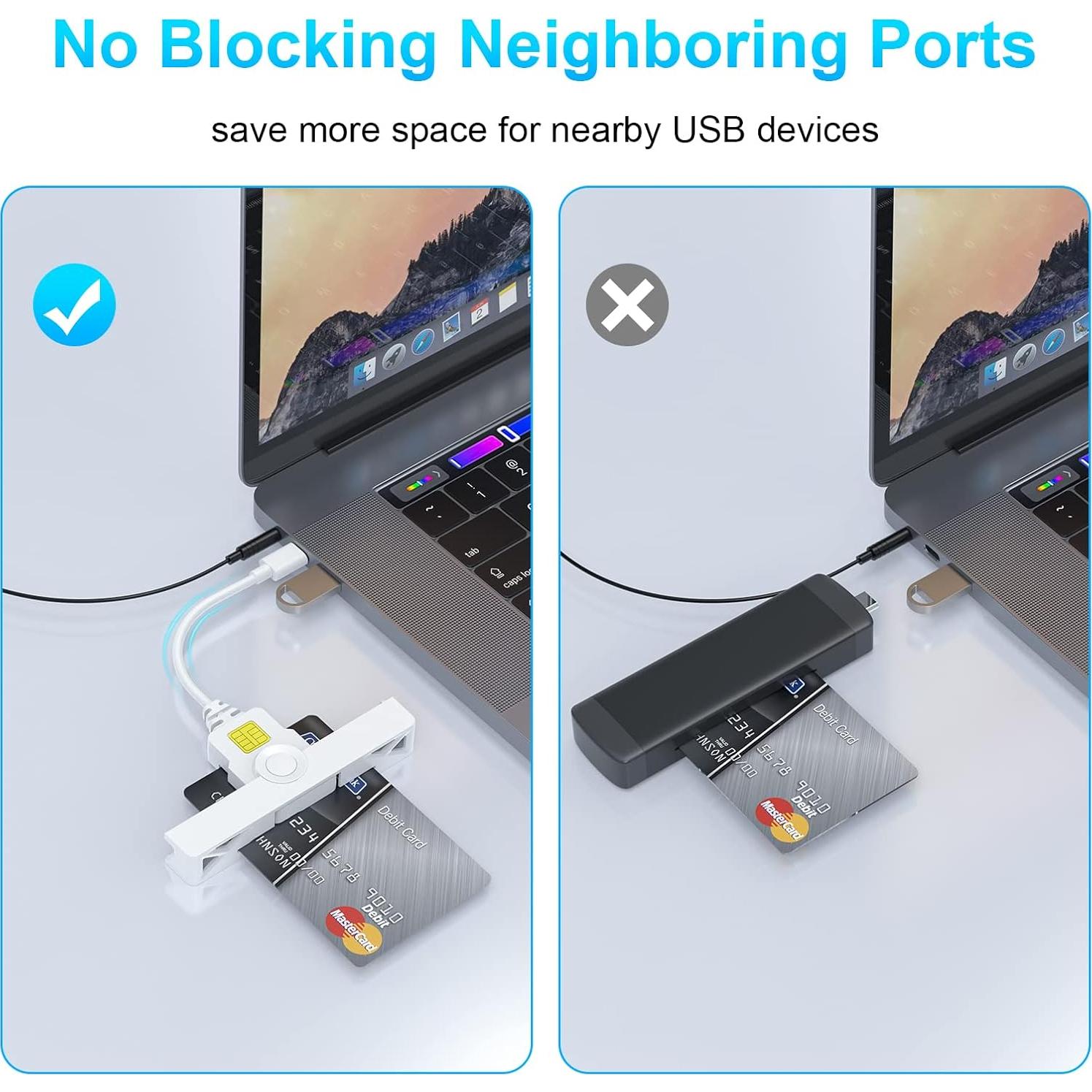 Lector de Tarjetas CAC USB C Rocketek Plegable 18g