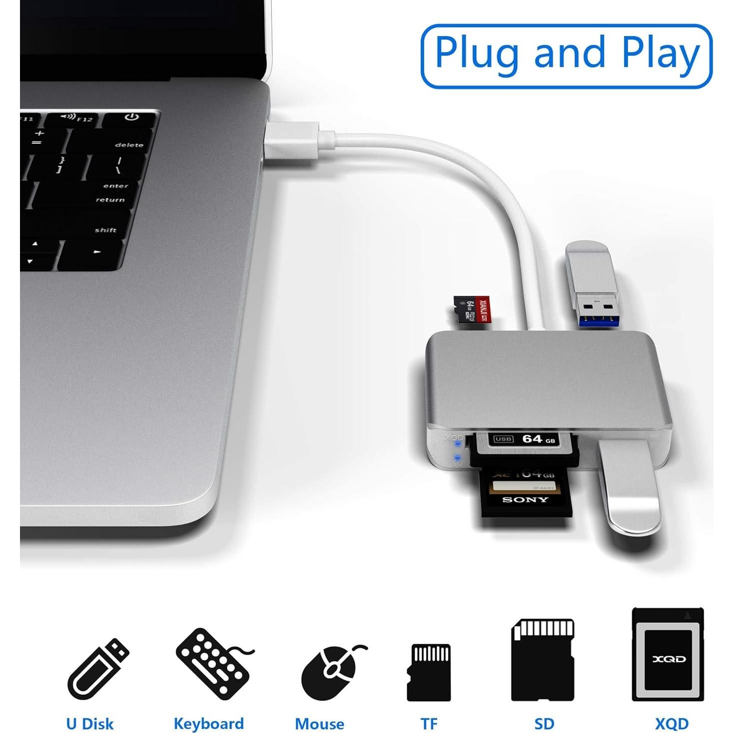 Lector de Tarjetas XQD USB 3.0 Cateck - Rápido 5Gbps