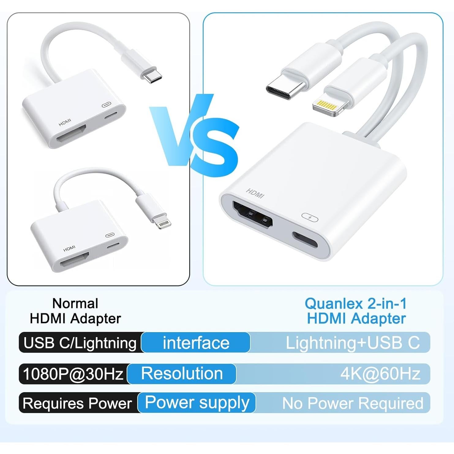 Adaptador HDMI USB-C y Lightning 4K 60Hz Apple Rojo