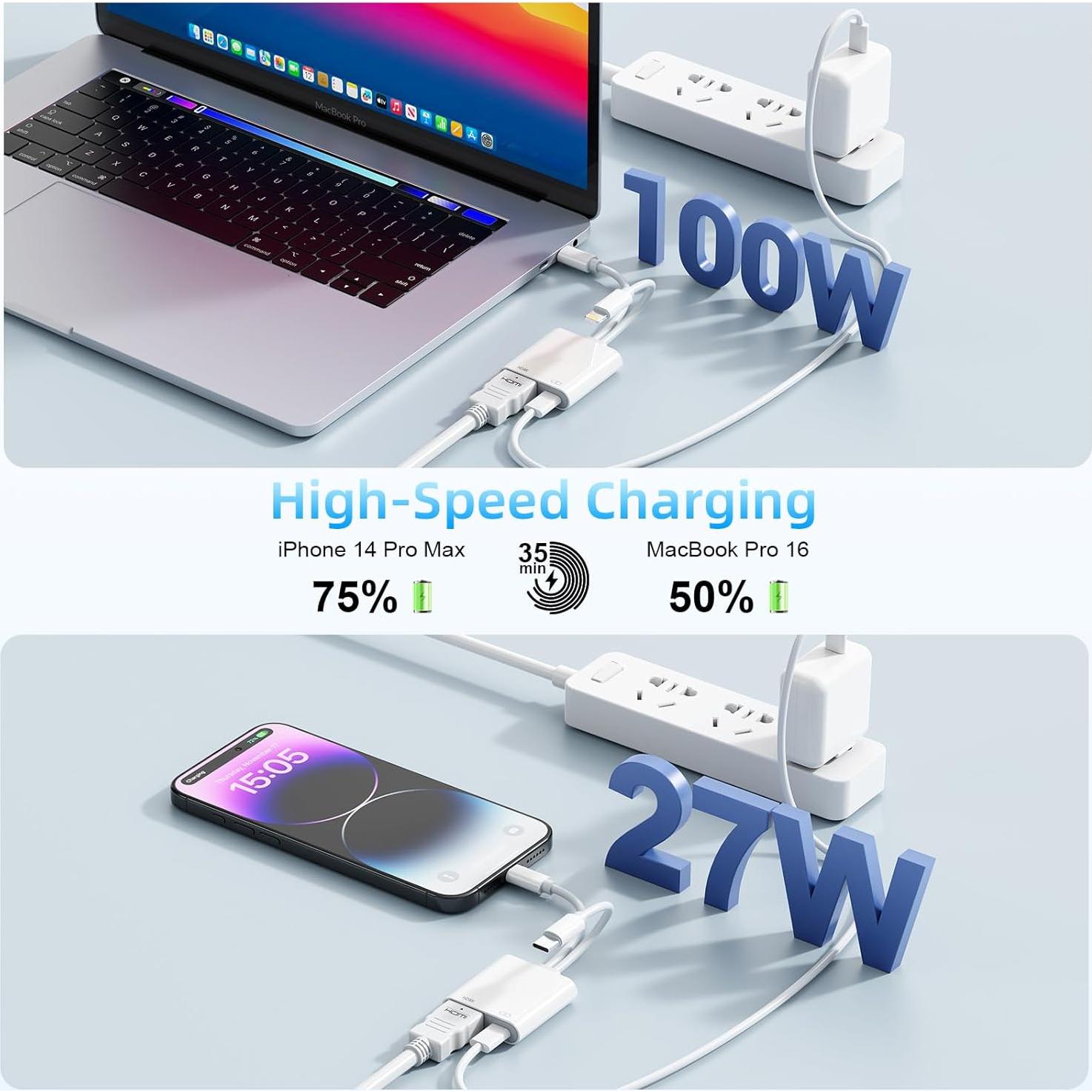 Adaptador HDMI USB-C y Lightning 4K 60Hz Apple Rojo