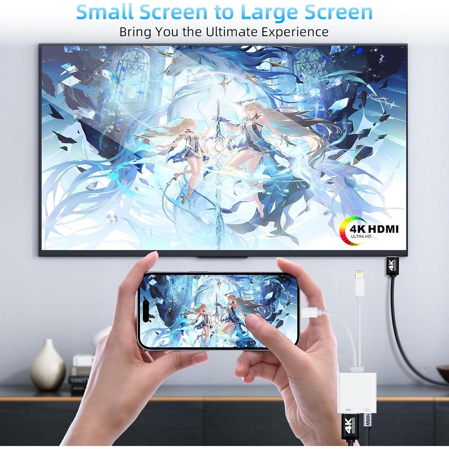 Adaptador HDMI USB-C y Lightning 4K 60Hz Apple Rojo