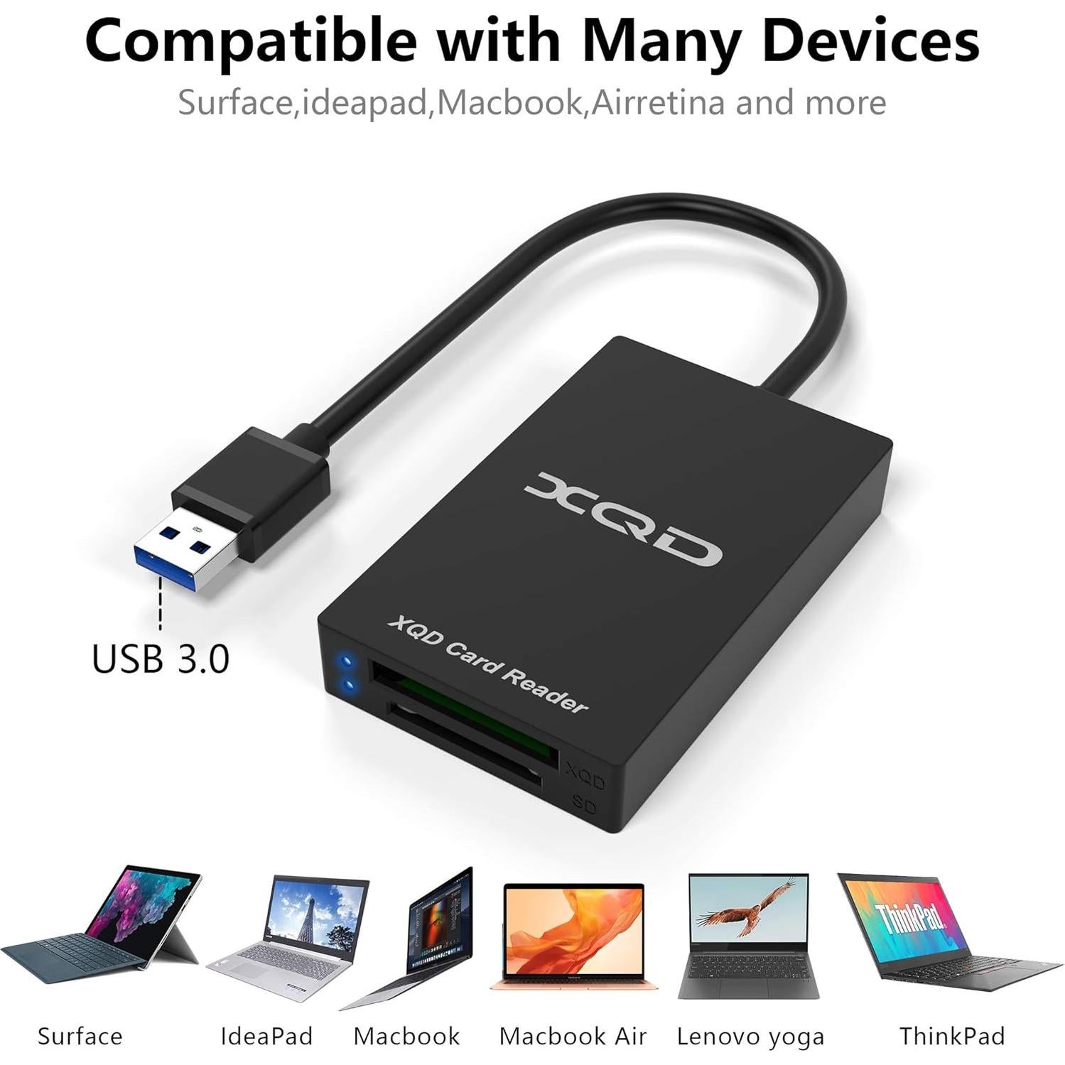 Lector de Tarjetas XQD/SD Bawanfa USB 3.0 5Gbps Profesional