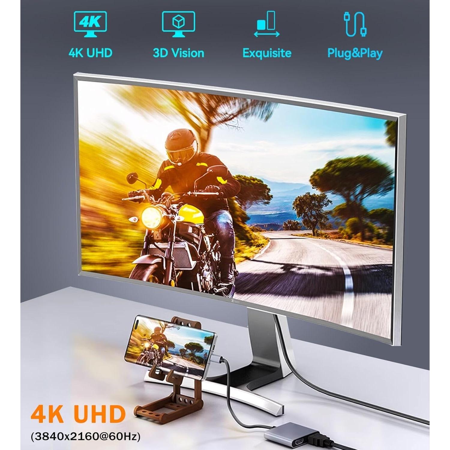 Adaptador USB C a Doble HDMI VIENON 4K 60Hz para MacBook