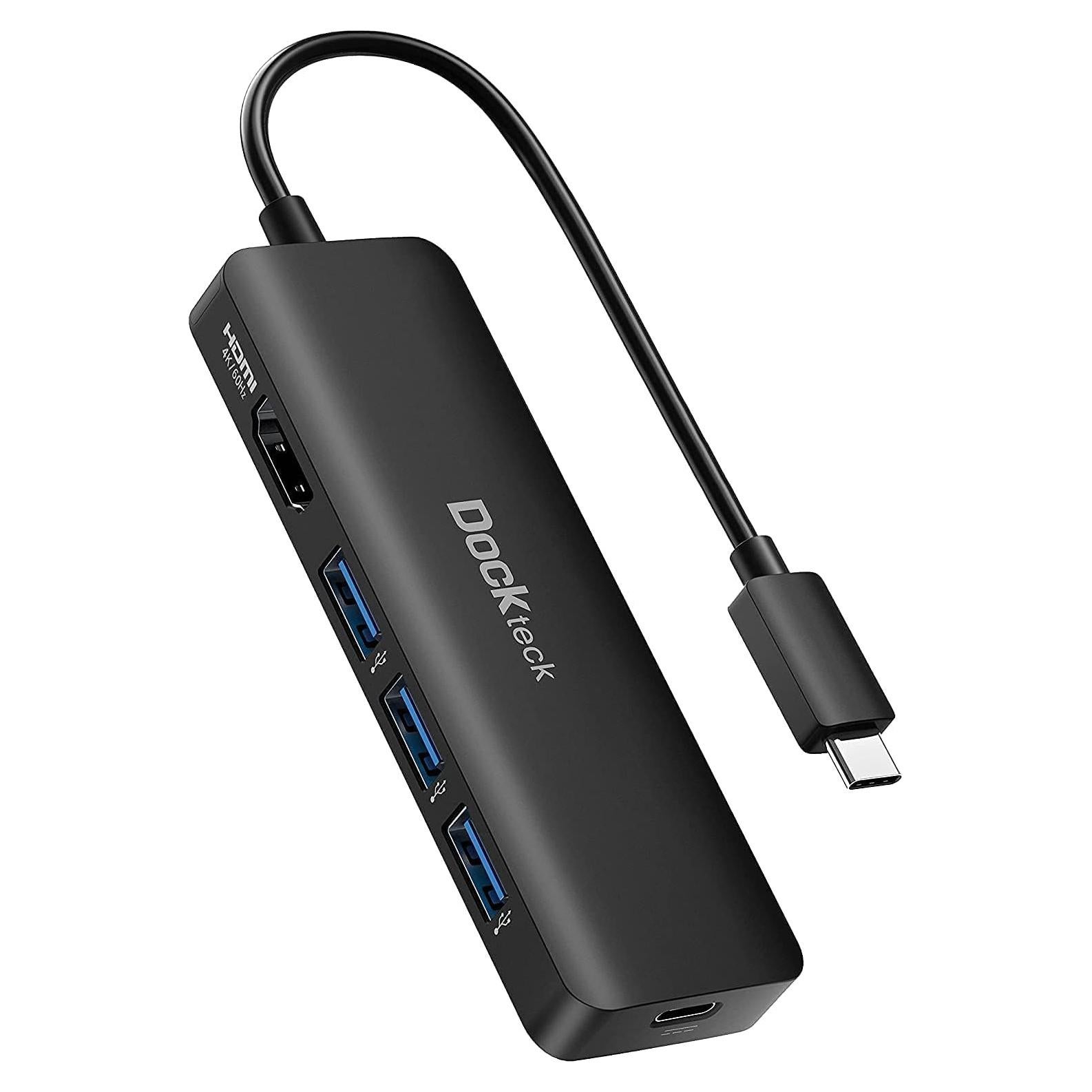 Hub USB C 5 en 1 Dockteck con HDMI 4K 60Hz y 3 USB 3.0