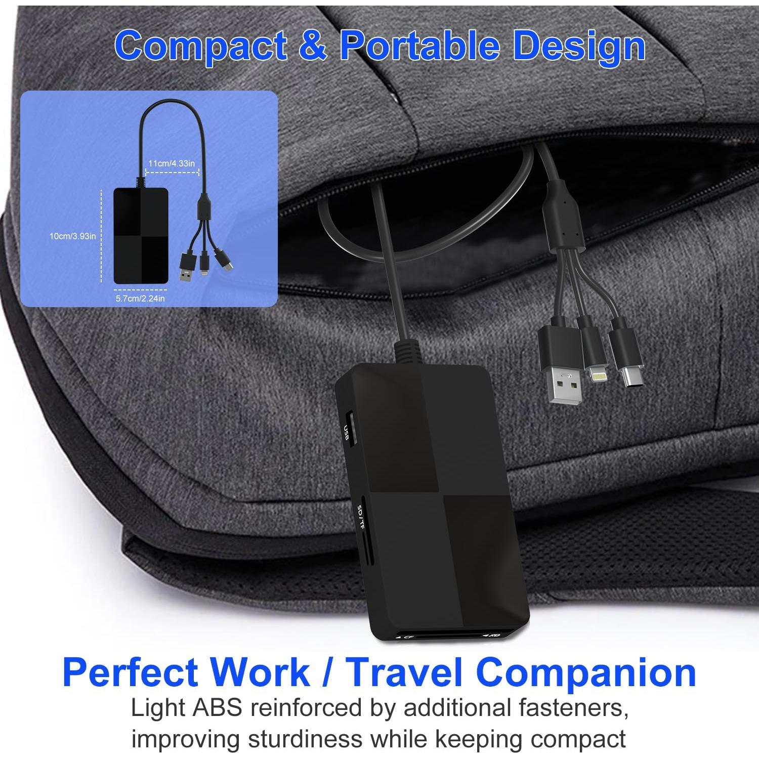 Lector de Tarjetas 8 en 1 Bawanfa Plus con USB y Lightning