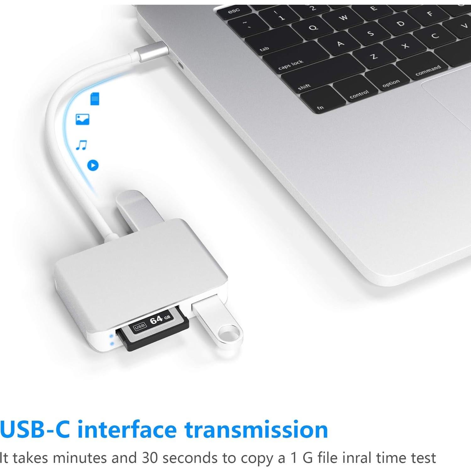 Lector de Tarjetas XQD Tipo C Cateck 3 Ranuras USB 3.0