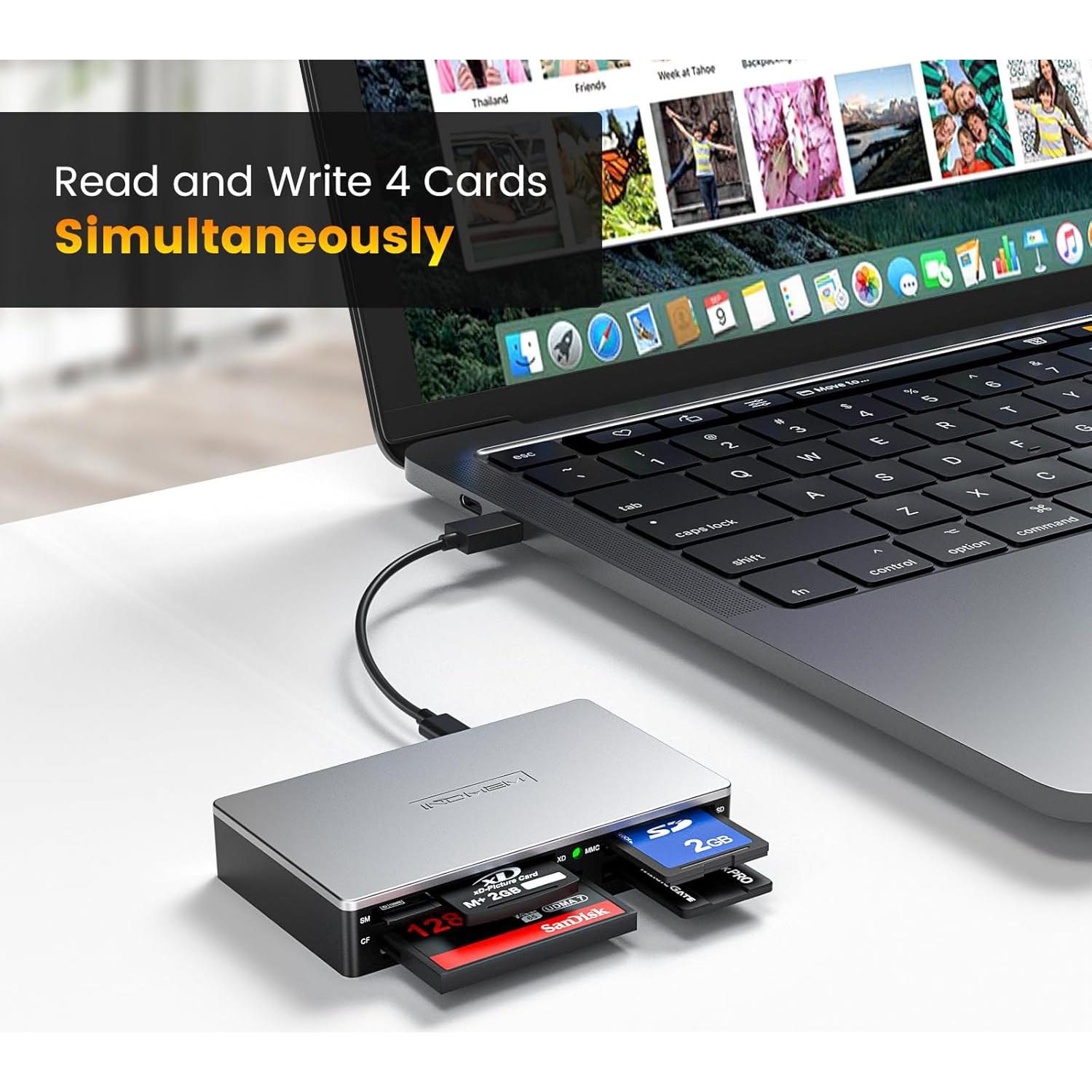 Lector de Tarjetas Multi 17 en 1 IndMem USB Plata