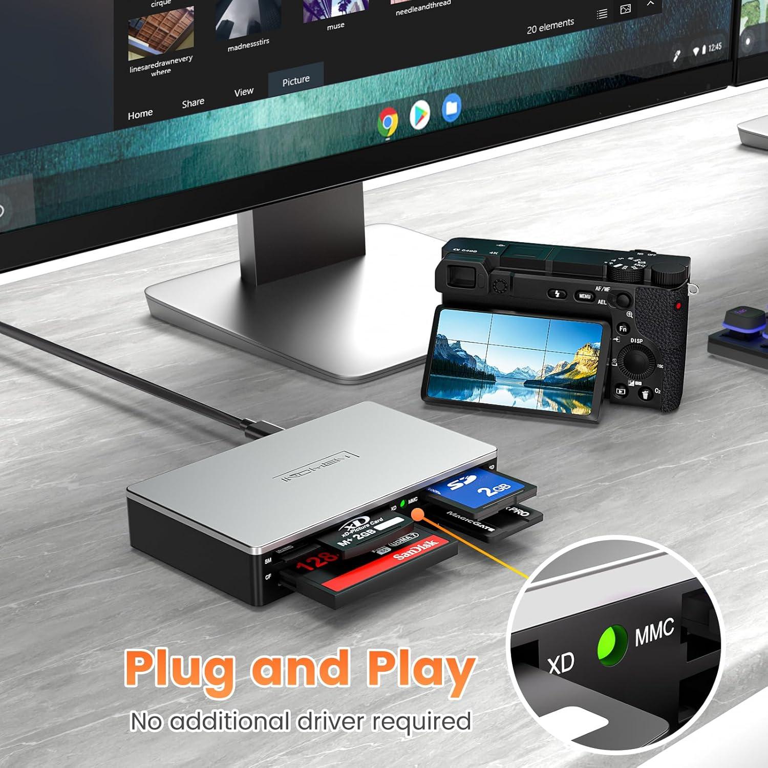 Lector de Tarjetas Multi 17 en 1 IndMem USB Plata