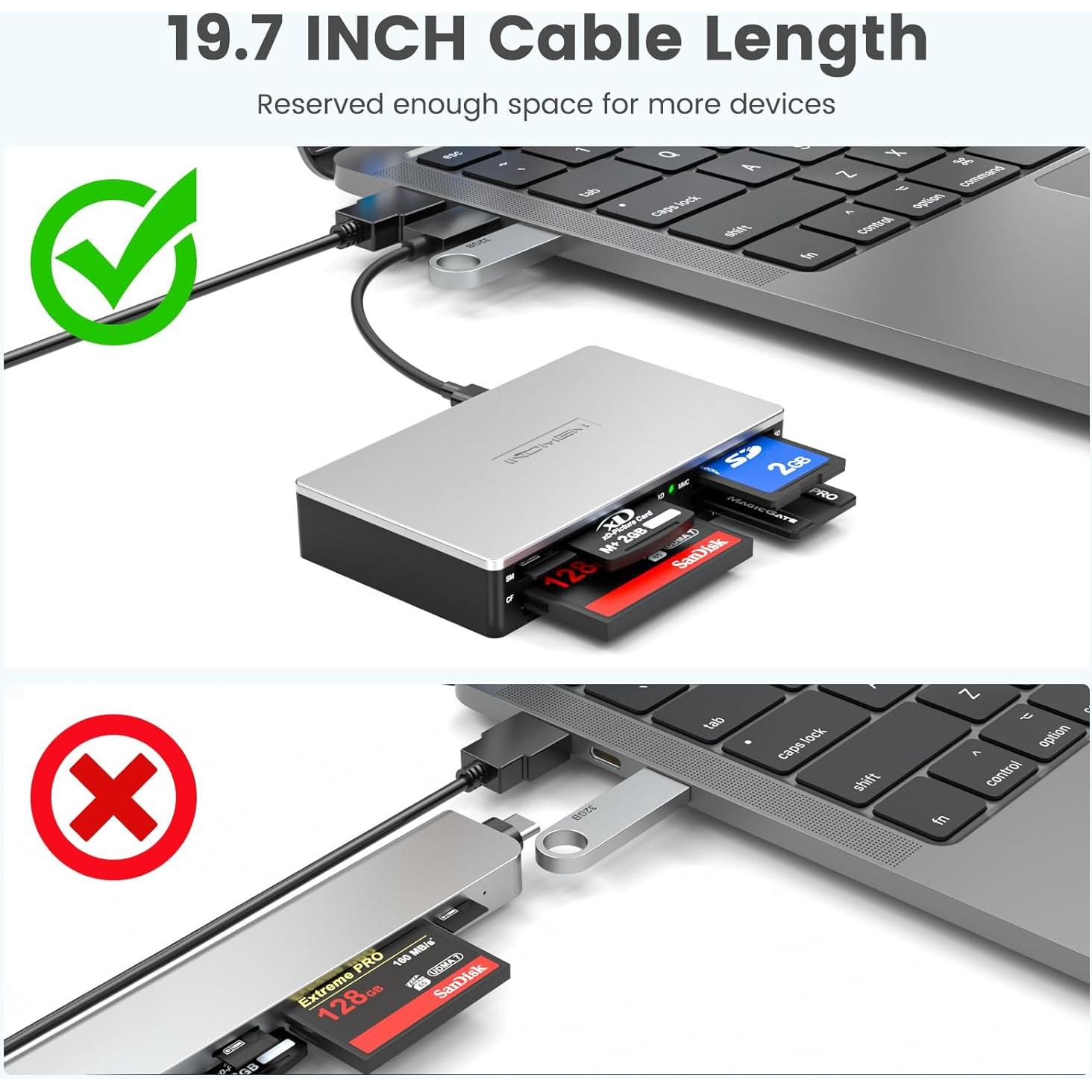 Lector de Tarjetas Multi 17 en 1 IndMem USB Plata