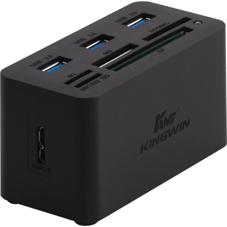 Adaptador HUB USB 3.0 Kingwin con Lector de Tarjetas 5 en 1