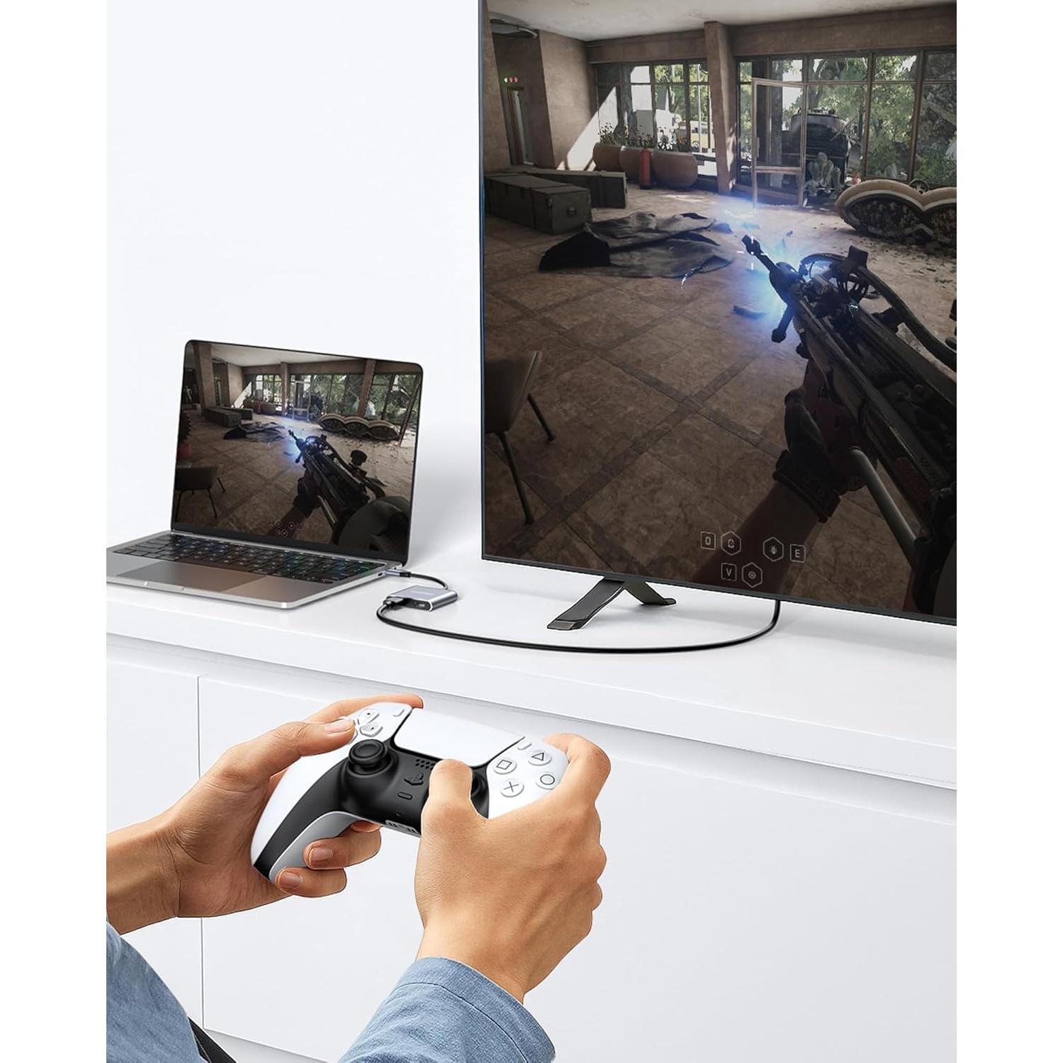 Adaptador USB C a HDMI Dual 4K Glomtheia para 2 Monitores