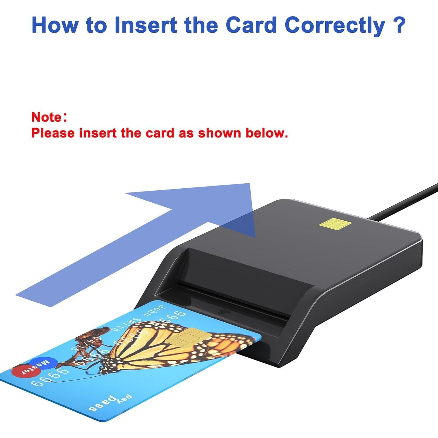 Lector de Tarjeta CAC Militar Lecnvuo USB-C 2 en 1 Compatible