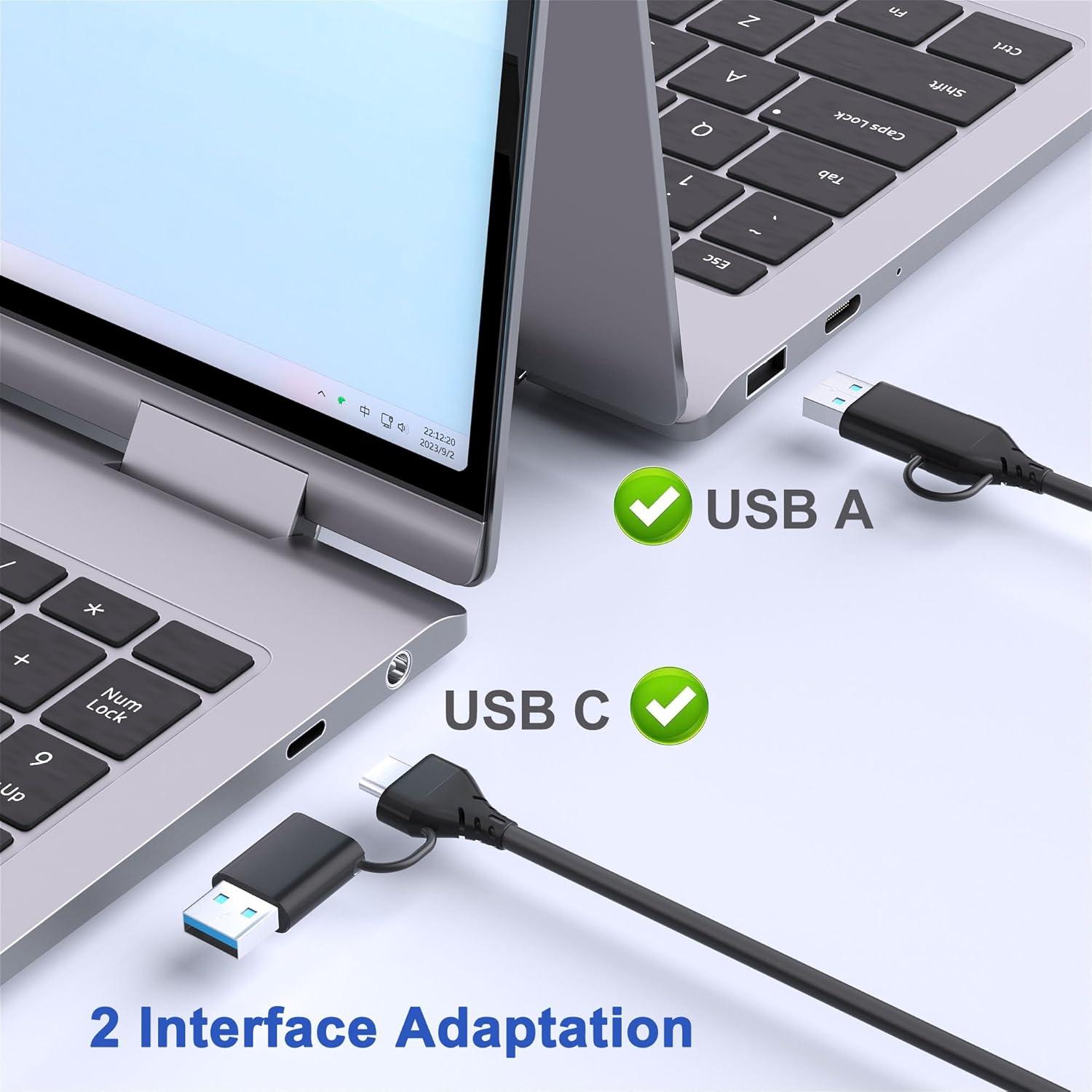 Lector de Tarjeta CAC Militar Lecnvuo USB-C 2 en 1 Compatible