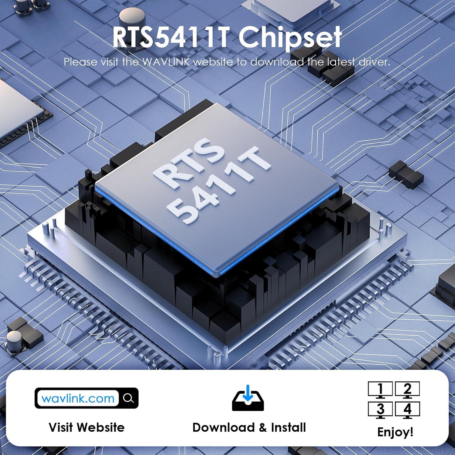 Divisor HDMI 4 Puertos WAVLINK USB-C 4K para Múltiples Monitores