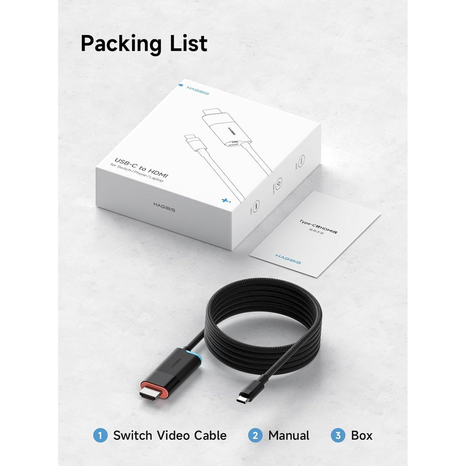 Dock Hagibis Switch2 USB C a HDMI 4K 60Hz para Nintendo Switch