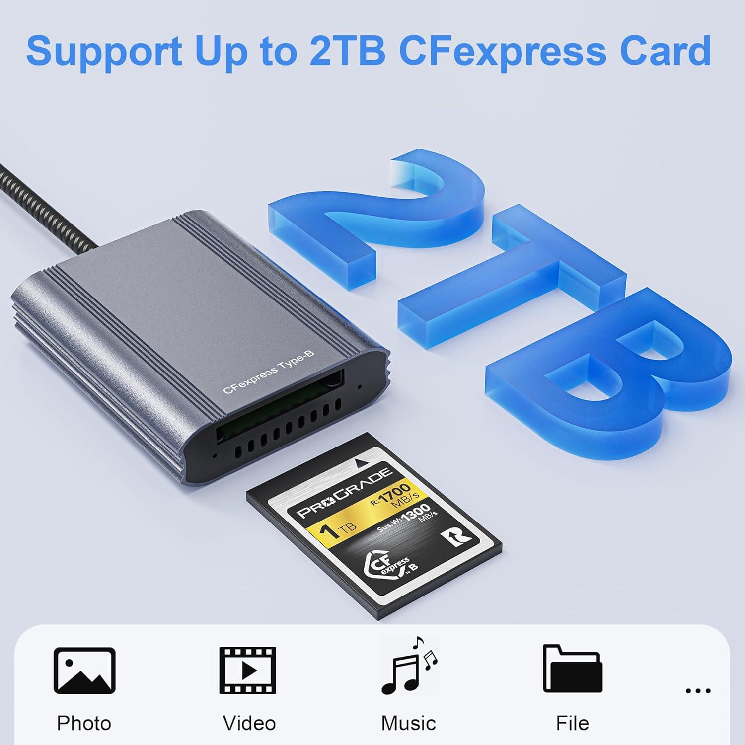 Lector de tarjetas CFexpress Tipo B Bawanfa Plus USB 3.2 10Gbps