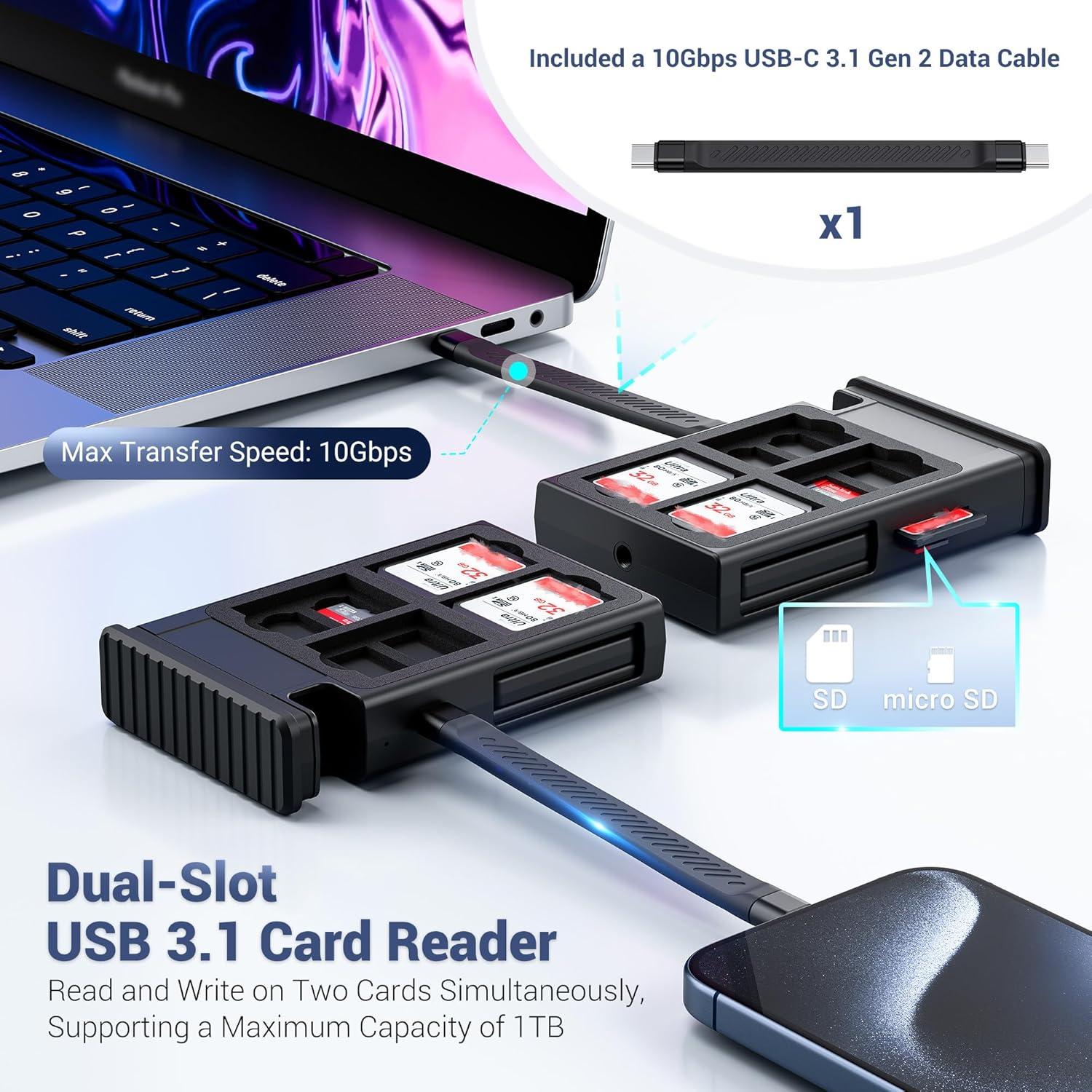 Lector de Tarjetas SD USB-C Jinjiacheng con Adaptadores Múltiples