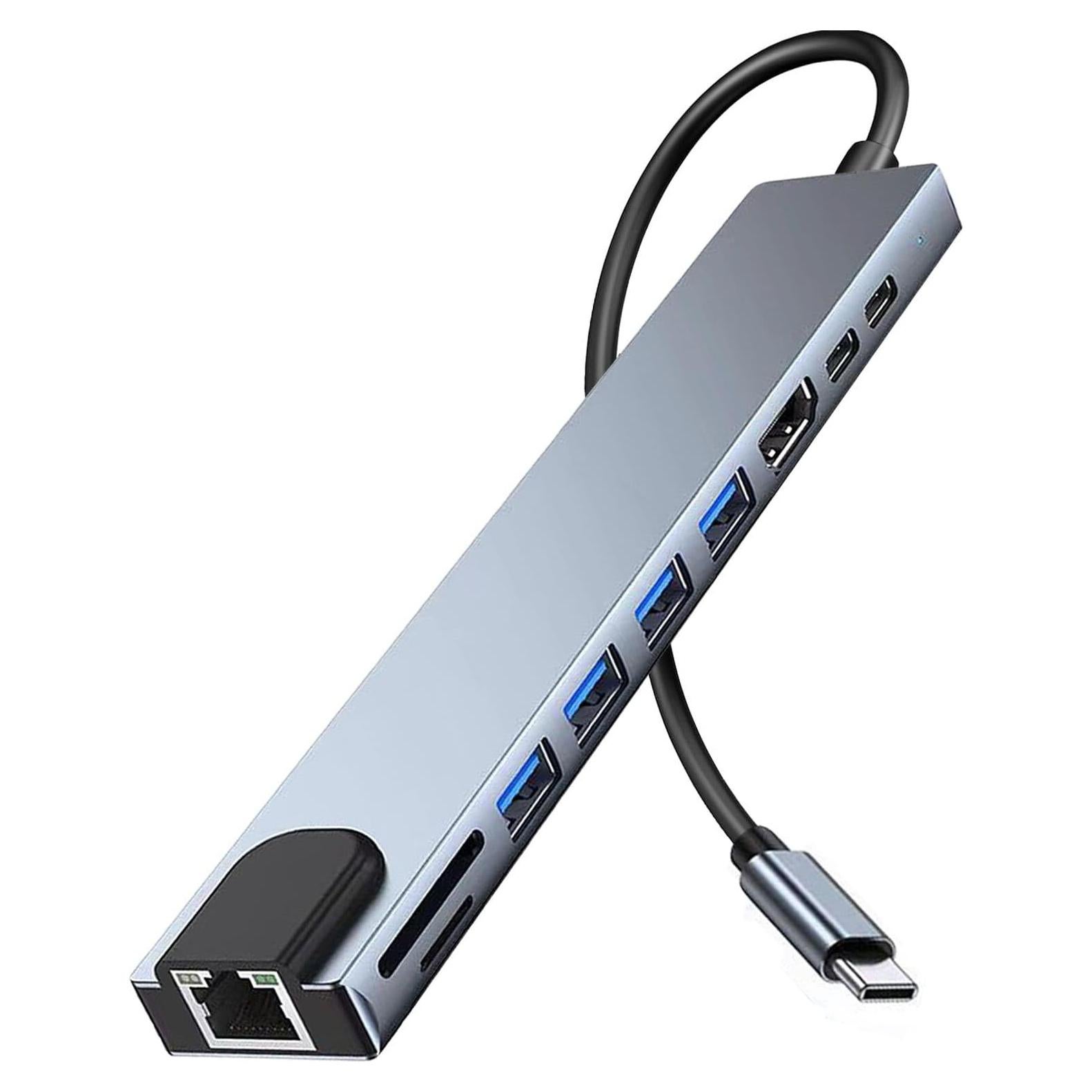 Adaptador USB C Hub 10 en 1 ukiism con HDMI 4K y Ethernet